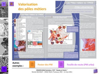 Valorisation  des pôles métiers 5 Poster des PM Feuille de route (PM urba) Autres exemples : 
