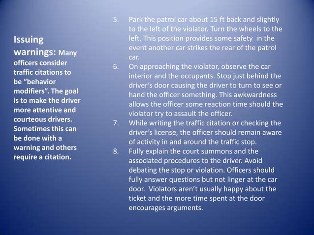 Traffic Stops CRIJ260 | PPT