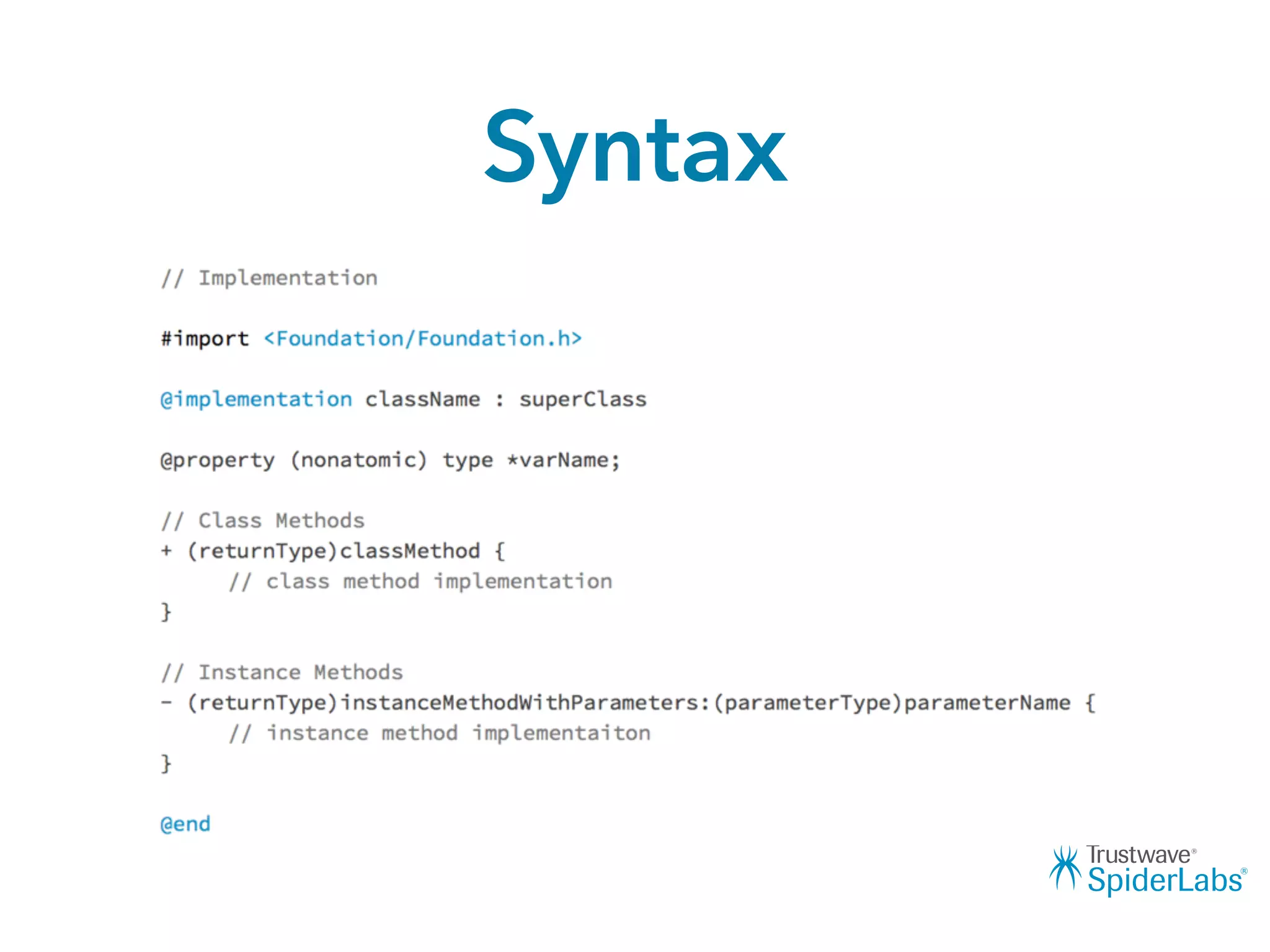 Syntax
 