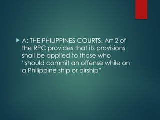 Comprehensive Overview of Philippine Criminal Law: Definitions ...