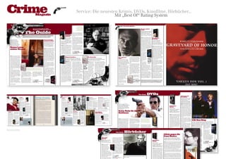 Crime                                                                                                                                                                                           Magazin
                                                                                                                                                                                                                                                                                                                                                                                                               Service: Die neuesten Krimis, DVDs, Kinoﬁlme, Hörbücher...
                                                                                                                                                                                                                                                                                                                                                                                                                                   Mit „Best Of“ Rating System

                                                                                                                                                                                                                                                                                                                                                                                                                 �������������������
                                                                                                                                                                                                                                                                                                                                                                                                                                                                                                                                                                                                                                                                                                                             �����������������
                                                                                                                                                                                                                                                                                                                                                                                                             ���������������������������
                                                                                                                                                                                                                                                                                                                                                                                                             ��������������������������
                                                                                                                                                                                  �������������������������������                                                                                                                                                                                               ������������������������                                                                                                                                                                                                                                                                                                                                                     �����������������
                                                                                                                                                                                  ����������������������������������                                                                                                                                                                                           ������������������������
                                                                                                                                                                                                                                                                                                                                                                                                                                                                                                                                                                                                                                                                                                                                                                                             ������


                                                                                                                                ���������
                                                                                                                                                                                                                                                                                                                                                                                                             �����������������������
                                                                                                                                                                                                                                                                                                                                                                                                                                                                                                                                                                                                                                                                                                                                                                                             ����������������������������
                                                                                                                                                                                                                                                                                                                                                                                                                                                                                                                                                                                                                                                                                                                                                                                             ����������������������������
                                                                                                                                                                                                                                                                                                                                                                                     ��������������������������������
                                                                                                                                                                                                                                                                                                                                                                                                                                                                                                                                                                                                                                                                                                                                                                                             ������������������������
                                                                                                                                                                                                                                                                                                                                                                                     ���������������������������������
                                                                                                                                                                                                                                                                                                                                                                                     ����������������������������������                                                                                                                                                                                                                                                                                                                                                                      �������������������������������
                                                                                                               ����������������������������������������������������������������������������������������������������������������                                                                                           ������������                                               ���������������������������������                                                                                                                                                                                                                                                                                                                                                                       ���������������������������������
                                                                                                               ������������������������������������������������������������������������������������������������������������������
                                                                                                               ������������������������������������������������������������������������������������������������������                                                                                                     ��������                                                   ����������
                                                                                                               ����������������������������������������������������������������������������������������������                                                                                                                                                                        ������������ �������������������                                                                                                                                                                                                                                                                                                                                                                        ������� ������������������������
                                                                                                                                                                                                                                                                                                   ����������������                                                                  �������������������������������                                                                                                                                                                                                                                                                                                                                                                         ����������������������������������                ��������������
                                                                                                                                                                                                                                                                                                   ����������������                                                                  ��������������������������������������                                                                                                                                                                                                                                                                                                                                                                  �����������������������������������               ���������
                 ��������������������                                                                                                                                                                                                         ������������������                                   ���������������                                                                   �������������������������������                                                                                                                                                                                                                                                                                                                                                                         ���������������������������������
                                                                                                                                                                                                                                                                                                                                                                                                                                                                                                                                                                                                                                                                                                                                                                                                                                               �����������������������
                 ������������������������                                                                                                                                                                                                     �������������������                      ������������������������������                                                                ����������������������������������                                                                                                                                                                                                                                                                                                                                                                      �������������������������������
                                                                                                                                                                                                                                                                                                                                                                                                                                                                                                                                                                                                                                                                                                                                                                                                                                               �������������������
                 ������������������������                                                                                                                                                                                                                                                                                                                                            ����������������������������������                                                                                                                                                                                                                                                                                                                                                                      ����������������������������������
                                                                                                                                                                                                                                              ���������������������������              �����������������������������                                                                                                                                                                                                                                                                                                                                                                                                                                                                                                                           ���������������������������
                                                                                                                                                                                                                                                                                                                                                                                     ����������������������������������                                                                                                                                                                                                                                                                                                                                                                      ���������������������������������
                 �����������������������                                                                                                                                                                                                                                               ������������������������������
                                                                                                                                                                                                                                              �������������������������������                                                                                                        �������������������������������                                                                                                                                                                                                                                                                                                                                                                         ��������������������������������                  �������������������������������
                 ��������������������������                                                                                                                                                                                                                                            �����������������
                                                                                                                                                                                                                                              ���������������������������                                                                                                            ����������������                                                                                                                                                                                                                                                                                                                                                                                        ����������������������������������                ������������������������������
                 ����������������������������                                                                                                                                                                                                                                                                                                                                                                                                                                                                                                                                                                                                                                                                                                                                                �����������������������������������
                                                                                                                                                                                                                                              ����������������������������             � �� ���� ������������������������                                                            ���������������������� ������
                 �����������������������                                                                                                                                                                                                                                               ����������������������������������                                                                                                                                                                                                                                                                                                                                                                                                                                                                    �������������������������������
                                                                                                                                                                                                                                              ����������������������������                                                                                                           ���������������������������������                                                                                                                                                                                                                                                                                                                                                                                                                         ���� ��� ������������������������


                 ������������                                                                                                                                                                                                                                                          �����������������������������������
                                                                                                                                                                                                                                                                                       ���������������������������������
                                                                                                                                                                                                                                                                                                                                                                                     ����������������������������������
                                                                                                                                                                                                                                                                                                                                                                                     ������������������������������
                                                                                                                                                                                                                                                                                                                                                                                                                                                                                                                                                                                                                                                                                                                                                                                             ������������������������������������
                                                                                                                                                                                                                                                                                                                                                                                                                                                                                                                                                                                                                                                                                                                                                                                             ���������������������������������
                                                                                                                                                                                                                                                                                                                                                                                                                                                                                                                                                                                                                                                                                                                                                                                                                                               ����������������������������������
                                                                                                                                                                                                                                                                                                                                                                                                                                                                                                                                                                                                                                                                                                                                                                                                                                               �����������������������������������

                 ���������������
                                                                                                                                                                                                                                              �� ����� ������������������������                                                                                                                                                                                                                                                                                                                                                                                                                                                                                                              ����������������������������
                                                                                                                                                                                                                                                                                       �������������������������������                                                               ���������������������������������                                                                                                                                                                                                                                                                                                                                                                                                                          ���������������������������������
                                                                                                                                                                                                                                              ����������������������������������       ����������������������������������                                                                                                                                                                                                                                                                                                                                                                                                                                                                    ����������������
                                                                                                                                                                                                                                                                                                                                                                                     �����������������������������������                                                                                                                                                                                                                                                                                                                                                                                                                         �������������������������������
                                                                                                                                                                                                                                              �����������������������������������      ���������������������������������                                                                                                                                                                                                                                                                                                                                                                                                                                                                     ������������������                                  ����������������������������������
                                                                                                                                                                                                                                              ���������������������������������        ���������������������������������                                                                                                                                                                                                                                                                                                                                                                                                                                                                     ���������������
                                                                                                                                                                                                                                                                                                                                                                                     �� � � � � �� � � � �� � � �� �� ��                                                                                                                                                                                                                                                                                                                                                                                                                         ���������������������������������
                                                                                                                                                                                                                                              �������������������������������          ����������������������������������                                                            �� �� � � � �� � � � � � � �� � ��
                                                                                                                                                                                                                                                                                                                                                                                                                                                                                                                                                                                                                                                                                                                                                                                             ������������ ������                                 ��������������������������������
                                                                                                                                                                                                                                              ����������������������������������       ���������������������������������                                                             � � � ���� � � � �� ��� � � � � � � � � � � � � � � � ��                                                                                                                                                                                                                                                                                                          ������������������������
                                                                                                                                                                                                                                                                                                                                                                                     ��� � �� � �� �� � ��� � �                                                                                                                                                                                                                                                                                                                                                                              ������������������                                  ����������������������������������
                                                                                                                                                                                                                                              ���������������������������������                                                                                                                                                                                                                                                                                                                                                                                                                                                                        ������������������������������
                                                                                                                                                                                                                                              ��������������������������������
                                                                                                                                                                                                                                                                                       ��������������������������������                                                              � � � � � ��� �
                                                                                                                                                                                                                                                                                                                                                                                                          ����                                                                                                                                                                                                                                                                                                                                         ���������������������                 ���������������                                     �����������������������������������
                                                                                                                                                                                                                                                                                                                                                                                                                                                                                                                                                                                                                                                                                                                                                                                             ��������������                                      ���������������������������
                                                                                                                                                                                                                                              ����������������������������������
                                                                                                                                                                                                                                                                                                                                                                                                                                                                                                                                                                                                                                                                                                                                                                                             ��������������������                                ����������������������������
                 ���� �� � ������������������������                                                                                                                                                                                           �����������������������������������
                                                                                                                                                                                                                                                                                                                                                                                                                                                                                                                                                                                                                                                                                                                                                                                             ��������������������                                �����������������������������������
                 ����������������������������������
                 �����������������������������������
                                                                                                                                                                                                                                              �������������������������������                                             ��������������������                                                                                                                                                          ��������������                                                                                                                                                                                   ���������������                          ����������������������������������         ����������������                                    ���������������������������������
                                                                                                                                                                                                                                              ������������������������������������                                                                                                                                                                                                                                                                                                                                                                                                                                                                                                                                   �����
                                                                                                                                                                                                                                                                                                                                                                                                                                                                                                                                                                                                                                                                                                                                                                                                                                               �����������������������������������
                 ���������������������������������                                                                                                                                                                                            ���������������������������������                                           ���������������������������������������������                                                                                                                                 ��������������������������������������                                                                                                                                                           �����                                    ����������������������������������         ������������������
                                                                                                                                                                                                                                                                                                                                                                                                                                                                                                                                                                                                                                                                                                                                                                                             ��������������������
                                                                                                                                                                                                                                                                                                                                                                                                                                                                                                                                                                                                                                                                                                                                                                                                                     ����� �������
                                                                                                                                                                                                                                                                                                                                                                                                                                                                                                                                                                                                                                                                                                                                                                                                                     ��� ������ ��
                                                                                                                                                                                                                                                                                                                                                                                                                                                                                                                                                                                                                                                                                                                                                                                                                                               �������������������
                 �������������������������������                                                                                                                                                                                                                                                                          ��������������������������������������������                                                                                                                                  �����������������������������������������������                                                                                                                                                                                           ���������������������������������
                                                                                                                                                                                                                                              ����������������������������������                                                                                                                                                                                                                                                                                                                                                                                                                         ���������������������������                                                                                 ������ �� ���
                                                                                                                                                                                                                                                                                                                                                                                                                                                                                                                                                                                                                                                                                                                                                  �������������������������������            ���������������         ����� ����                ������������ �������������������
                 ����������������������������������                                                                                                                                                                                           ���������������������������������                                           ��������������������������������������������                                                                                                                                  �������������������������������������
                                                                                                                                                                                                                                                                                                                                                                                                                                                                                                                                                                                                                                                                                                         ������������������������������           ����������������������������������         ������                  � ������ ����
                                                                                                                                                                                                                                                                                                                                                                                                                                                                                                                                                                                                                                                                                                                                                                                                                                               �������������������������������
                 ���������������������������������                                                                                                                                                                                            ����������                                                                  �������������                                                                                                                                                                                                                                                                                                                                                                                                                                                                              ������ ��� ��

                 ���������������������������������                                                                                                                                                                                                                                                                        � � �� �� � �����������                                    ����������������������                                                                                            � ��� �� � �����������                                  �������� ������������������������                                                                                                         �����������������������������            ������������������������������             ���������������
                                                                                                                                                                                                                                                                                                                                                                                                                                                                                                                                                                                                                                                                                                                                                                                                                     � � �� �� �� � � � ����
                                                                                                                                                                                                                                                                                                                                                                                                                                                                                                                                                                                                                                                                                                                                                                                                                     � ������ ������
                                                                                                                                                                                                                                                                                                                                                                                                                                                                                                                                                                                                                                                                                                                                                                                                                                               ��������������������������������������
                                                                                                                                                                                                                                              ������������ �������������������                                                                                                                                                                                       ������������������                                                                        ���������������������������������                                                                                                                                                  ������
                 ����������������������������������                                                                                                                                                                                                                                                   ������������������                                                             �����������������������������                                                                                                                                                                                                                                                                                       ������������������������������                                                  ������� ����������       �� ��� ��� �                 ���������������������������������
                                                                                                                                                                                                                                              �������������������������������
                 ���������������������������������
                                                                                                                                                                                                                                              ��������������������������������������
                                                                                                                                                                                                                                                                                                      ��������������������                                                           ����������������������������                                                    ��������������������                                                                      ������������������������������������                                                                                                      ������������������������������           ���������������������� ������          �������������������      ����                         �������������������������������
                                                                                                                                                                                                                                                                                                      ����������������������                                                         ������������������������������������                                            ����������������������                                                                    �������������������������������                                                                                                                                                    ���������������������������������      �����������������                                     ����������������
                 ��������������������������������
                                                                                                                                                                                                                                              ���������������������������������                                                                                                                                                               ����� ��� ��                                                                                                                                                                                                                                               ��������������������������
                 ��������������������������������                                                                                                                                                                                                                                      ��������������������������������                                                              �������������������������������                          �� ���� ��� �� ��������������������                                                                              ���������������������������������                                                                                                                                                  ����������������������������������     ���������������������������������
                                                                                                                                                                                                                                                                                                                                                                                                                                                                                                                                                                                                                                                                                                         ������� ������������������������
                                                                                                                                                                                                                                                                                                                                                                                                                                                                                                                                                                                                                                                                                                                                                                                                                                               ���������������������� ������
                                                                                                                                                                                                                                              �������������������������������          ���������������������������������                                                             ���������������������������������                        ������                 ���������������������                                                                     �����������������������������
                 ���������������������������������                                                                                                                                                                                                                                                                                                                                                                                            �� �������
                                                                                                                                                                                                                                                                                                                                                                                                                                                                                                                                                                                                                                                                                                                                                  ������������������������������         �������������������������������                       ���������������������������������
                                                                                                                                                                                                                                              ����������������                                                                                                                       ��������������������������������                                                ���������������                                                                           �������������������������������                                                                                                           ����������������������������������
                 ����������������������������������                                                                                                                                                                                                                                    ���������������������������������                                                                                                                      ���� � ��                                                                                                                                                                                                                                                                                           ���������������������������������      ����������������������������������                    ����������������������������������
                                                                                                                                                                                                                                              ���������������������� ������                                                                                                          ����������������������������������                       �� ����� �� �� ����������������                                                                                  ������������������������������                                                                                                            �����������������������������������
                 ���������������������������������                                                                                              �����������������������������������������������������������                                                                            �����������������������������������                                                                                                                    ������ �� �� �                                                                                                                                                                                                                                                                                      ����������������������������������� ���������������������������                              ������������������������������
                                                                                                                                                                                                                                              ���������������������������������                                                                                                      ��������������������������������                         �� �� � � �� � �� ���� ���������������������                                                                     ���������������������                                                                                                                     ���������������������������������
                 ����������                                                                                                                     ���������������������������������������������������������                                                                              ����������������������������������                                                                                                                                                                                                                                                                                                                                                                                                                         ��������������������������������       ����������������������������������                    ��������������������������������
                                                                                                                                                                                                                                                                                                                                                                                                                                              ����� �� � �����                                                                                                                                                                                                                                           �������������������������������
                                                                                                                                                ����������������������������������������������������������                                    ����������������������������������       ������������������������������������                                                          ����������������������������������� ����� ��� �                                 �����������������                                                                         ���������������������� ������                                                                                                                                                      �������������������������������        �����������������������������������
                 ������������ �������������������                                                                                                                                                                                                                                                                                                                                                                                                                                                                                                                                                                                                                                                        ����������������������������������                                                                                                    �����������������������������������
                                                                                                                                                ��������������������������������������������������������                                      ������������������������������           ��������������������������������                                                              ���������������������������                                                     ����������������
                 �������������������������������                                                                                                                                                                                                                                                                                                                                                                                                                                                                                                               �����������������������������                                                                                                                                                      �������������������������������������� ������������������������                              ����������������������������������
                                                                                                                                                                                                                                              ��������������������������������                                                                                                       ����������������������������������                       ���������������������������������                                                                                                                                                                                                                          ���������������������������������
                                                                                                                                                                                                                                                                                       ����������������������������������                                                                                                                                                                                                                                      �������������������������������                                                                                                                                                    �������������������������������                                                              �����������������������������������
                 ��������������������������������������                                                                                                                                                                                                                                                                                                                                                                                                                                                                                                                                                                                                                                                  ���������������������������������                                               ������������ �������������������
                                                                                                    ��������������������������������                                             ��������������������������������                             �����������������������������������      ����������������������������������                                                            ����������������������������������� ������������������������������������
                 �������������������������������                                                                                                                                                                                                                                                                                                                                                                                                                                                                                                               �����������������������������                                                                                                                                                      ���������������������������������� �������������������������������                           ������������������������
                                                                                                    �������������������������������                                              ����������������������������������                           ����������������������������������                                                                                                     ������������������������                                 ��������������������������������                                                                                                                                                                                                                           ����������������������������������
                                                                                                                                                                                                                                                                                       ��������������������������������                                                                                                                                                                                                                                                     �����������������                                                                                                                                                     ������������������������������
                 ����������������������������������                                                 ��������������������������������������                                       ���������������������������������                                                                                                                                                                                                                                                                                                                                                                                                                                                                                       ���������������������������������                                               ��������������������������������������                ������������ �������������������
                                                                                                                                                                                                                                              �����������������������������������      ����������������������������������                                                            ������������ �������������������                         ������������������������������                                                                                                    ��������������                                                                                                                                                    ������
                 ����������������������������������                                                 �������������������������������                                              ������������������������������                                                                                                                                                                                                                                                                                                                                                                                                                                                                                          ��������������������������������                                                �������������������������������                       �������������������������������
                                                                                                                                                                                                                                              ������������������������                 ���������������������������������                                                             �������������������������������                          �������������������������                                                                                                           ���������
                 ����������������������������������                                                 ����������������������������������                                           �������������������������������                                                                                                                                                                                                                                                                                                                                                                                                                                                                                         ��������������������������                           ������������ ����������        ����������������������������������                ��������������������������������������
                 �������������������������������                                                                                                                                                                                              ������������ ������                      ������������ �������������������                                                              �������������������������������������� �������������������������                                                                                                                                                                                                                                                                                                        �������������������             ����������������������������������
                                                                                                    ������������������������������                                               ����������������                                                                                                                                                                                                                                             ��������������������������                                                                                                                                                                                                                                 �������������������������                                                                                                             �������������������������������
                 ����������������                                                                                                                                                                                                             ������������������                       �������������������������������                                                               �������������������������������                                                                                                                                                                                                                                                                                                                                         ��������������������            ���������������������������������
                                                                                                    ������                                                                                                                                                                                                                                                                                                                                    ����������������������                                                                                                                                                                                                                                     �������������������������                                                                                                             ����������������������������������
                                                                                                                                                                                                                                                                                       ��������������������������������������                                                        ����������������������������������                                                                                                                                                                                                                                                                                                                                                                      ������������������������������
                 ���������������������� ������                                                                                                                                                                                                                                                                                                                                                                                                                                                                                                                                                                                                                                                           ������������������������                                                                                                              ����������������������������������
                                                                                                    ������������ �������������������                                                                                                                                                   �������������������������������                                                               ����������������������������������� ��������������������
                 ���������������������������������                                                                                                                                                                                                                                                                                                                                                                                            ���������������������                                                                                                                                                                                                                                      ����������������������������
                                                                                                    �������������������������������                                                                                                            �� � � � � � � � � � � � � � �� �       ����������������������������������                                                                                                                                                                                                                                                                                                                                                                                                                                     ����� ������� ����
                 ����������������������������������                                                                                                                                                                                                  � � � � � � � �� ����
                                                                                                                                                                                                                                                                                                                                                                                                                                              ������������������                                                                                                                                                                                                                                         ���������������                                      ���� ��
                                                                                                    ��������������������������������������                                       �� � � � � � � � � � � � � � � ��                                                                     ����������������������������������                                                            �� � � � � ���� �� � � � � � ��                                                                                                                                                                                                                                                                                                                                                                         ������������������������������������������������������������������������������
                                                                                                                                                                                                                                              �� �� � � � � � � � �� � � � �                                                                                                                                                                                                                                                                                                                                                                                                                                                                                  ������ �������� ������
                 ������������������������������
                 ���������������������������������
                                                                                                    �������������������������������                                              �� �� � � � � � � � � � � ��
                                                                                                                                                                                                                                                 � � � � ��� � � � �� ��� �            �������������������������������                                                               �� �� � � � � � � � �� � � ���� �                        �����������                                                                                                                                                                                                                                                ������������ ��������������
                                                                                                                                                                                                                                                                                                                                                                                                                                                                                                                                                                                                                                                                                                                                                              ������� ��������� �����        �������������������������������������������������������������������������������                                          ����������������������������������������������������
                                                                                                    ����������������������������������                                           � � � � ��� � � � �� ��� � � � � � � � � � � � � � � � � �      � � � � � � � � � �� � � � �� ��� �                                                                                                 � � � ���� � � � �� ��� � � � � � � � � � � � � � � � �� ����                                                                                                                                                                                                                                                       �������������������������                            �� �� ���� � �� ���� �������

                 �����������������������������������
                                                                                                                                                                                 ��� � � � � � � �� ���� � �                                               � � � � � �� � ��� � �      ����������������                                                                              ��� � �� � �� �� � ��� � �                                                                                                                                                                                                                                                                                                                                               ������
                                                                                                                                                                                                                                                                                                                                                                                                                                                                                                                                                                                                                                                                                                                                                                                             ���������������������������������������������������������������������������
                                                                                                                                                                                                                                                                                                                                                                                                                                                                                                                                                                                                                                                                                                                                                                                                                                                                                                                      ����������������������������������������������������
                                                                                                    �����������������������������������                                          � � � � � ��� �
                                                                                                                                                                                                   ����                                        � � � � � ��� �
                                                                                                                                                                                                                                                                   ����                                                                                                              � � � � � ��� �
                                                                                                                                                                                                                                                                                                                                                                                                          ����                                                                           ����                                                                                                                                                                                                            ��������������������������                           �������� �
                                                                                                                                                                                                                                                                                                                                                                                                                                                                                                                                                                                                                                                                                                                                                                           ����                                         ����
                                                                                                                                                                                                                                                                                                                                                                                                                                                                                                                                                                                                                                                                                                                                                                                             �������������������������� �         ��������������� �
                                                                                                                                                                                                                                                                                                                                                                                                                                                                                                                                                                                                                                                                                                                                                                                                                                                            ���
                                                                                                                                                                                                                                                                                                                                                                                                                                                                                                                                                                                                                                                                                                                                                                                                                                                         ��������������� �


                 ���� � � ���������������                                                                                                                                                                                                                                                                                                                                                                                                                                                                                                                                                                                                                                                                ���� � � ���������������




                       �����������������                                                                                                                                                                                                                                                                       �����������������
                                                                                                                                                                                                                                                                                                                                                                                                                                                                                                                                                                                                                                                                                                                                                                                    ���������                      ����                                                                                                                                       �����������������
                                                                                                                                                                                                                                                                                                                                                                                                                                                                                                                                                                                                                                                                                                                                                                                                                                                                                                                                                              �����������
                                                                                     ����������
                                                                                     ���������������                                                                                               �������������������������                                                             ������������������
                                                                                                                                                                                                                                                                                         ���������
                                                                                                                                                                                                                                                                                                                                                                                                                                                                                                                  �����������                                                           ����������������

                                                                                     ��������������������������
                                                                                                                                                                                                    �����������������������������������������������������������������                    ���������������������
                                                                                                                                                                                                                                                                                                                                                                                                                                                                                                                  ��������������������������������������������
                                                                                                                                                                                                                                                                                                                                                                                                                                                                                                                  ��������������������������������������
                                                                                                                                                                                                                                                                                                                                                                                                                                                                                                                                                                                        �������������������������������������������������������������
                                                                                                                                                                                                                                                                                                                                                                                                                                                                                                                                                                                        ������������������������������������������������������������
                                                                                                                                                                                                                                                                                                                                                                                                                                                                                                                                                                                                                                                                                                                                                                                                                                                                                                                                                              ��������������������������
                                                                                     ����������������������
                                                                                     �����������������������
                                                                                                                                                                                                    �������������������������������������������������������������������                  ���������������������
                                                                                                                                                                                                                                                                                         ���������������������
                                                                                                                                                                                                                                                                                                                                                                                                                                                                                                                  ������������������������������������������
                                                                                                                                                                                                                                                                                                                                                                                                                                                                                                                  ��������������������������������
                                                                                                                                                                                                                                                                                                                                                                                                                                                                                                                                                                                        ������������������������������������
                                                                                                                                                                                                                                                                                                                                                                                                                                                                                                                                                                                                                                                                                                                                                                                                                                                                                                                                                              ����������������������������
                                                                                     ����������������������������                                                                                   �������������������������������������������                                                                                                                                                                                                                                                                                                                                         ������� ������������������������          ����������������������������������

                                                                                     ���������������
                                                                                                                                                                                                                                                                                         ��������������������������
                                                                                                                                                                                                                                                                                         �������������������������                                                                                                                                                                                                ������� �����������       ����������������������������������
                                                                                                                                                                                                                                                                                                                                                                                                                                                                                                                                                                                        ����������������������������������
                                                                                                                                                                                                                                                                                                                                                                                                                                                                                                                                                                                        �������������������������������
                                                                                                                                                                                                                                                                                                                                                                                                                                                                                                                                                                                                                                  ����������������������������������
                                                                                                                                                                                                                                                                                                                                                                                                                                                                                                                                                                                                                                  �������������������������������
                                                                                                                                                                                                                                                                                                                                                                                                                                                                                                                                                                                                                                                                                                                                                                                                                                                                                                                                                              ��������������������
                                                                                     � �� � �� � ������������������������                                                                                                                                                                � � �� �� � ������������������������
                                                                                                                                                                                                                                                                                                                                                                                                                                                                                                  ����
                                                                                                                                                                                                                                                                                                                                                                                                                                                                                                                  ������������������
                                                                                                                                                                                                                                                                                                                                                                                                                                                                                                             ������������������������
                                                                                                                                                                                                                                                                                                                                                                                                                                                                                                                                            �������������������������������
                                                                                                                                                                                                                                                                                                                                                                                                                                                                                                                                            ����������������
                                                                                                                                                                                                                                                                                                                                                                                                                                                                                                                                                                                        ��������������������������������
                                                                                                                                                                                                                                                                                                                                                                                                                                                                                                                                                                                        �����������������������������
                                                                                                                                                                                                                                                                                                                                                                                                                                                                                                                                                                                                                                  ����������������
                                                                                                                                                                                                                                                                                                                                                                                                                                                                                                                                                                                                                                  ���������������������� ������
                                                                                                                                                                                                                                                                                                                                                                                                                                                                                                                                                                                                                                                                                                                                                                                                                                                                                                                                                              �������������������������
                                                                                                                                       ����������                                                                                                                                                                                              �����������������                                                                                                                                  �����������������������������������
                                                                                     ����������������������������������
                                                                                     �����������������������������������
                                                                                                                                                                                                                                                                                         ����������������������������������
                                                                                                                                                                                                                                                                                         �����������������������������������                   ������                                                                                                                                             ������������������������������������
                                                                                                                                                                                                                                                                                                                                                                                                                                                                                                                                            ���������������������� ������
                                                                                                                                                                                                                                                                                                                                                                                                                                                                                                                                            ���������������������������������
                                                                                                                                                                                                                                                                                                                                                                                                                                                                                                                                                                                        ����������������������������������
                                                                                                                                                                                                                                                                                                                                                                                                                                                                                                                                                                                        ���������������������������
                                                                                                                                                                                                                                                                                                                                                                                                                                                                                                                                                                                                                                  ���������������������������������
                                                                                                                                                                                                                                                                                                                                                                                                                                                                                                                                                                                                                                          ��������������������������
                                                                                                                                                                                                                                                                                                                                                                                                                                                                                                                                                                                                                                                                                                                                                                                                                                                                                                                                                              �������������������������������
                                                                                     ���������������������������������                                                                                                                                                                                                                                                                                                                                                                            �������������������������������           ����������������������������������          �����������������������
                                                                                                                                                                                                                                                                                                                                                                                                                                                                                                                                                                                                                                                                                                                                                                                                                                                                                                                                                              ��������������������������
                                                                                                                                       ������������������������                                                                                                                          ���������������������������������                                                                                                                                                                                                                                                                                                                �����������������������������
                                                                                     �������������������������������
                                                                                                                                                                                                                                                                                                                                               ��������������������������                                                                                                                         ����������������������������������                                                    ��������������������������
                                                                                                                                                                                                                                                                                         �������������������������������                                                                                                                                                                                                                    ������������������������������                                                                ����������������������
                                                                                     ����������������������������������
                                                                                                                                       ��������������������������                                                                                                                                                                              ��������������������������                                                                                                                         ���������������������������������                                                     ���������������������
                                                                                                                                                                                                                                                                                                                                                                                                                                                                                                                                                                                                                                                                                                                                                                                                                                                                                                                                                              ��� ���� ������������������������
                                                                                                                                                                                                                                                                                         ����������������������������������                                                                                                                                                                                                                 ���������������������������������                                                             ����������������������
                                                                                     ���������������������������������
                                                                                     ��������������������������������
                                                                                                                                       ������������������������������
                                                                                                                                       �����������������������������
                                                                                                                                                                                                                                                                                         ���������������������������������                     �������������������������������
                                                                                                                                                                                                                                                                                                                                               ������������������������������
                                                                                                                                                                                                                                                                                                                                                                                                                                                                                                  ���������������������������������
                                                                                                                                                                                                                                                                                                                                                                                                                                                                                                  ����������������������������������
                                                                                                                                                                                                                                                                                                                                                                                                                                                                                                                                            �����������������������������������         ���������������������
                                                                                                                                                                                                                                                                                                                                                                                                                                                                                                                                                                                        �������������������������
                                                                                                                                                                                                                                                                                                                                                                                                                                                                                                                                                                                                                                          ������������������������                                       ����������������������������
                                                                                     ����������������������������������                �����������������������
                                                                                                                                                                                                                                                                                         ��������������������������������
                                                                                                                                                                                                                                                                                         ����������������������������������                    ����������������������������                                                                                                                       ���������������������������������
                                                                                                                                                                                                                                                                                                                                                                                                                                                                                                                                            �����������������������������������
                                                                                                                                                                                                                                                                                                                                                                                                                                                                                                                                            ��������������������������������            ���������������������
                                                                                                                                                                                                                                                                                                                                                                                                                                                                                                                                                                                                                                          ���������������������������
                                                                                                                                                                                                                                                                                                                                                                                                                                                                                                                                                                                                                                          ������������������������                                       ��������������������������������                                                                                                                                                                                                                     ����������������������������������
                                                                                     �����������������������������������                                                                                                                                                                                                                                                                                                                                                                          ������������������������������������                                                  ����������������������
                                                                                                                                                                                                                                                                                         �����������������������������������                                                                                                                                                                                                                �������������������������������                                                               ���������������������������
                                                                                                                                                                                                                                                                                                                                                                                                                                                                                                                                                                                                                                                                                                                                                                                                                                                                                                                                                              �����������������������������������
                                                                                     �������������������������������
                                                                                     ������������������������������
                                                                                                                                       ������� ������������������������
                                                                                                                                       ����������������������������������
                                                                                                                                                                                                                                                                                         �������������������������������
                                                                                                                                                                                                                                                                                         ������������������������������
                                                                                                                                                                                                                                                                                                                                               ������� ������������������������
                                                                                                                                                                                                                                                                                                                                               ����������������������������������
                                                                                                                                                                                                                                                                                                                                                                                                                                                                                                  ���������������������������������
                                                                                                                                                                                                                                                                                                                                                                                                                                                                                                  ����������������������������������
                                                                                                                                                                                                                                                                                                                                                                                                                                                                                                                                            ��������������������������������������
                                                                                                                                                                                                                                                                                                                                                                                                                                                                                                                                            �������������������������������
                                                                                                                                                                                                                                                                                                                                                                                                                                                                                                                                                                                        ��������������������������
                                                                                                                                                                                                                                                                                                                                                                                                                                                                                                                                                                                        ������������������������
                                                                                                                                                                                                                                                                                                                                                                                                                                                                                                                                                                                                                                          �������������������������
                                                                                                                                                                                                                                                                                                                                                                                                                                                                                                                                                                                                                                          �������������������������
                                                                                                                                                                                                                                                                                                                                                                                                                                                                                                                                                                                                                                                                                                         ����������������������������                                                                                                                                                                              ��������������                             ���������������������������������
                                                                                                                                                                                                                                                                                                                                                                                                                                                                                                                                                                                                                                                                                                                                                                                                                                                                                                                   �������
                                                                                                                                                                                                                                                                                                                                                                                                                                                                                                  ���������������������������������         ����������������������������������          ��������������������������
                                                                                     ������������ �������������������
                                                                                     �������������������������
                                                                                                                                       �����������������������������������
                                                                                                                                        ���������������������������������
                                                                                                                                                                                                                                                                                         ������������ �������������������
                                                                                                                                                                                                                                                                                         �������������������������
                                                                                                                                                                                                                                                                                                                                               �����������������������������������
                                                                                                                                                                                                                                                                                                                                                ���������������������������������
                                                                                                                                                                                                                                                                                                                                                                                                                                                                                                  ����������                                ������������������������������              �����������������������
                                                                                                                                                                                                                                                                                                                                                                                                                                                                                                                                                                                                                                          ���������������������������
                                                                                                                                                                                                                                                                                                                                                                                                                                                                                                                                                                                                                                                                                                         �������������������������������                                                                                                                                                                                                                      �������������������������������
                                                                                     ������������������                                  �������������������������������                                                                                                                                                                         �������������������������������                                                                                                                  ������������ �������������������                                                      ������������ �������������������          ����� ����� ��������


                                                                                                                                                                                                                                                                                                                                                                                                                                                                                                                                                                                                                                                                                                         �����������������������������
                                                                                                                                                                                                                                                                                         ������������������                                                                                                                                                                                                                                                                                                                       ������ ����� �����
                                                                                                                                                                                                                                                                                                                                                                                                                                                                                                                                            ����� ����� ��������
                                                                                                                                                                                                                                                                                                                                                                                                                                                                                                  �������������������������������
                                                                                     ������������������
                                                                                     ���������������
                                                                                                                                         ����������������������������������
                                                                                                                                         ���������������������������������
                                                                                                                                                                                                                                                                                         ������������������
                                                                                                                                                                                                                                                                                         ���������������
                                                                                                                                                                                                                                                                                                                                                 ����������������������������������
                                                                                                                                                                                                                                                                                                                                                 ���������������������������������                                                                                                                ��������������������������������������
                                                                                                                                                                                                                                                                                                                                                                                                                                                                                                                                            ������ ����� �����
                                                                                                                                                                                                                                                                                                                                                                                                                                                                                                                                            ������� ���������
                                                                                                                                                                                                                                                                                                                                                                                                                                                                                                                                                                                        �������������������������������
                                                                                                                                                                                                                                                                                                                                                                                                                                                                                                                                                                                        ��������������������������������������
                                                                                                                                                                                                                                                                                                                                                                                                                                                                                                                                                                                                                                  ������� ���������
                                                                                                                                                                                                                                                                                                                                                                                                                                                                                                                                                                                                                                  ����� �� �� ���� � �� ���� ������� ������                                                                                                                                                                                                                                        ���������������                            ����������������������������������
                                                                                     ����������������                                    ��������������������������������                                                                                                                ����������������                                        ��������������������������������                                                   ������������������������������������                          �������������������������������           ����� �� �� ���� � �� ���� ������� ������   �������������������������������           �������� �
                                                                                                                                                                                                                                                                                                                                                                                                                                                                                                                                                                                                                                                ����                                                     ��������������                                                                                                                                                                                            ����������������������������               ���������������������������������
 �����������������������
                                                                                     ������������������                                  ����������������������������������                                                                                                              ������������������                                      ����������������������������������                                                ������������������������������������������
                                                                                                                                                                                                                                                                                                                                                                                                                                  ������������������������������������������
                                                                                                                                                                                                                                                                                                                                                                                                                                                                                                  ����������������������������������        �������� �
                                                                                                                                                                                                                                                                                                                                                                                                                                                                                                                                                          ����



                                                                                                                                                                                                                                                                                                                                                                                                                                                                                                                                                                                                                                                                                                         �������������������
 ��������������������������
                                                                                     �����������������                                   �����������������������������������                                                                                                             �����������������                                       �����������������������������������
                                                                                                                                                                                                                                                                                                                                                                                                                                    �������������������������������������                                                                                                                                                                                                                                                                                                                                                                                                                                                                                     ��������������������������������
 �����������������������
                                                                                     ������������������                                  ���������������������������                                                                                                                     ������������������                                      ���������������������������                                                                                                                                                                                                                                                                                                                                                                                                                                                                                                                                       �����������������������
                                                                                     ������                                              ����������������������������                                                                                                                    ������                                                  ����������������������������                                                                                                                                                                                    ��������������������������������������������������������������������
                                                                                                                                                                                                                                                                                                                                                                                                                                                                                                                                                                                                                                                                                                                                                                                                                                                                                                                                                              ����������������������������������
   ������������������                    ����������������������������������
                                                                                     ���������������                                     ������������ �������������������                                                                                                                ���������������                                         ������������ �������������������
                                                                                                                                                                                                                                                                                                                                                                                          �������������                           ������������ �������������������
                                                                                                                                                                                                                                                                                                                                                                                                                                                                                                                                                                 ������������������������������������������������������������������������
                                                                                                                                                                                                                                                                                                                                                                                                                                                                                                                                                                                                                                                                                                                                                                                                                                                                                                                   ������������������������������             �����������������������������������

                                                                                                                                                                                                                                                                                                                                                                                                                                                                                                                                                                                                                                                                                                         ���������
                                                                                                                                                                                                                                                                                                                                                                                                                                                                                                                                                                 �������������
                                                                                     ������� ����������                                  �������������������������������                                                                                                                 ������� ����������                                      �������������������������������
   ���������                             ������������������������������
                                                                                                             ��� ��                                                                                                                                                                                              ���� �
                                                                                                                                                                                                                                                                                                                                                                                          ��������������                          �������������������������������
                                                                                     �������������������                               ��������������������������������������
                                                                                                                                                                                                                                                                                                                                                                                                                                                                                                                                                                                                                                                                                                                                                                                                                                                                                                                   ������������������������������
                                                                                                             ��� � �
                                                                                                             ����� ���
                                                                                                                                                                                                                                                                                         �������������������     �����                         ��������������������������������������                                             ��������������������������������������
                                         ���������������������������������           �����������������                                 ���������������������������������
                                                                                                                                                                                                                                                                                                                 �� � � � � ��
                                                                                                                                                                                                                                                                                                                                               ���������������������������������          ����������������������                                                                                                                                                                                                                                                                                                                                                                                                                                                                                                                                              �������������������������������
                                                                                                                                                                                                                                                                                                                                                                                                                                                                                                                                                                 ���������������
   �������������������������                                                                                 ����� � �� �� �                                                                                                                                                             �����������������       ���� � � � � � � �                                                                                               �������������������������������
                                         ���������������������������������           �������������������� �� ���                       ���������������������������������
   �����������������������
                                                                                                                                                                                                                                                                                         �������������������� � � � ��                         ���������������������������������          ��������������������������              ����������������������������������
                                                                                                                                                                                                                                                                                                                                                                                                                                                                                                                                                                                                                                                                                                                                                                                                                                                                                                                                                              ������������������������������������
                                         �������������������������������                                     �� ����� � � � �                                                                                                                                                                                    � � � � ��� � � � �
                                                                                     ����������������������� ������ � �� ��            ���������������������������������                                                                                                                 ����������������������� �� ��� � �� � � �             ���������������������������������
   �����������������������������         �������������������������������                                     �� � � ��� � � � � ����
                                                                                                                                                                                                                                                                                                                                                                                          ������������������������                ����������������������������������
                                                                                     ����������������                                  ���������������������                                                                                                                             ����������������        � � � � � � � � � � � ��� �
                                                                                                                                                                                                                                                                                                                                               ���������������������
                                                                                                             � � � ��� � ����� �                                                                                                                                                                                 � � � � � �� � ��� � �                                                   ����������������������������            ����������������������������������
   �������������������������������       ������������������������������              ������������������      �� �� ��� � �                                                                                                                                                               ������������������      � � � � ���� �
                                                                                                                                                                                                                                                                                                                                                                                          �����������������������������           �������������������������������
                                                                                                                                                                                                                                                                                                                                                                                                                                                                                                                                                                 ������� �������������������������������          ����������������������������������������������
                                                                                                                                                                                                                                                                                                                                                                                                                                                                                                                                                                                                                                                                                                                                                                                                                                                                                                                   �� �� ��� ������������������������         ���������������������������������
   ������������������������������        ������                                      ��������������������    ����                      ����� ����� ��������                                                                                                                              ��������������������    ����                          ����� ����� ��������                                                               ����������������
                                                                                                                                                                                                                                                                                                                                                                                                                                                                                                                                                                 ����������������������������������������������   ��������������������������������������������
                                                                                                                                                                                                                                                                                                                                                                                          �������������������������
   ��������������������������������      ���������������������� ������
                                         ���������������������������������
                                                                                     ����������������������
                                                                                     �������������������������������
                                                                                                                                       ������ ����� �����
                                                                                                                                       ������� ��������� ����� �� �� ���� � ��
                                                                                                                                                                                                                                                                                         ����������������������                                ������ ����� �����
                                                                                                                                                                                                                                                                                                                                                                                                                                  ���������������������� ������
                                                                                                                                                                                                                                                                                                                                                                                                                                                                                                                                                                 ��������������������������������������������
                                                                                                                                                                                                                                                                                                                                                                                                                                                                                                                                                                 �����������������������������������������
                                                                                                                                                                                                                                                                                                                                                                                                                                                                                                                                                                                                                  �������������������������������������������
                                                                                                                                                                                                                                                                                                                                                                                                                                                                                                                                                                                                                              ���������������������������������
                                                                                                                                                                                                                                                                                                                                                                                                                                                                                                                                                                                                                                                                                                                                                                                                                                                                                                                   ����������������������������������         ����������������������������������         �������������������������������������
                                                                                                                                                                                                                                                                                         �������������������������������                       ������� ��������� ����� �� �� ���� � ��
   ������� ������������������������
                                                                                                                                                                                                                                                                                                                                                                                                                                                                                                                                                                                                                                                                                                                                                                                                                                                                                                                                                                                                         �������������������������������
                                                                                                                                       ���� ������� ������                                                                                                                                                                                                                                                                        ���������������������������������
                                                                                                                                                                                                                                                                                                                                                                                                                                                                                                                                                                                                                                                                                                                                                                                                                                                                                                                   �����������������������������������        ���������������������������������
                                                                                                                                                                                                                                                                                                                                               ���� ������� ������
                                         ����������������������������������          ����������������������������������                                                                                                                                                                                                                                                                   � � � � �� � ������������������������                                                                                                                                  ���������������������������������                            ����������������������������������
   ����������������������������������
                                         ������������������������������
                                                                                                                                       �������� �
                                                                                                                                                    ����                                                                                                                                 ����������������������������������                    �������� �
                                                                                                                                                                                                                                                                                                                                                            ����                          ����������������������������������
                                                                                                                                                                                                                                                                                                                                                                                                                                  ����������������������������������                                                                                             ���������������������������������                            ����������������������������������
   �����������������������������������                                                                                                                                                                                                                                                                                                                                                                                            ������������������������������
                                                                                                                                                                                                                                                                                                                                                                                                                                                                                                                                                                                                                                                                                                                                                                                                                                                                                                                                                              ����������                                 ����������������������������������
   ���������������������������������
                                         ���������������������������������                                                                                                                                                                                                                                                                                                                �����������������������������������
                                                                                                                                                                                                                                                                                                                                                                                                                                  ���������������������������������
                                                                                                                                                                                                                                                                                                                                                                                                                                                                                                                                                                 ������������������������������������
                                                                                                                                                                                                                                                                                                                                                                                                                                                                                                                                                                 ��������������������������������
                                                                                                                                                                                                                                                                                                                                                                                                                                                                                                                                                                                                                              �������������������������������
                                                                                                                                                                                                                                                                                                                                                                                                                                                                                                                                                                                                                              ������������������������������
                                                                                                                                                                                                                                                                                                                                                                                                                                                                                                                                                                                                                                                                                                                                                                                                                                                                                                                   ���������������������������������
   �������������������������������
                                         �����������������������������������                                                                                                                                                                                                                                                                                                              ���������������������������������
                                                                                                                                                                                                                                                                                                                                                                                                                                  �����������������������������������                                                                                                                                                                                                                                                                                                                                                                                                                                                                                                                                    �������
   ����������������������������������
                                         ��������������������������������
                                         �������������������������������
                                                                                                                                                                                                                                                                                                                                                                                          �������������������������������
                                                                                                                                                                                                                                                                                                                                                                                          ����������������������������������
                                                                                                                                                                                                                                                                                                                                                                                                                                  ��������������������������������
                                                                                                                                                                                                                                                                                                                                                                                                                                                                                                                                                                 �����������������������������������
                                                                                                                                                                                                                                                                                                                                                                                                                                                                                                                                                                 ��������������������������������
                                                                                                                                                                                                                                                                                                                                                                                                                                                                                                                                                                                                                              ���������������������
                                                                                                                                                                                                                                                                                                                                                                                                                                                                                                                                                                                                                                 ���������������������������������
                                                                                                                                                                                                                                                                                                                                                                                                                                                                                                                                                                                                                                                                                                                                                                                                                                                                                                                   �������������������������������            ������������ �������������������
   ���������������������������������                                                                                                                                                                                                                                                                                                                                                                                              �������������������������������
   ���������������������������������
                                         ��������������������������������������
                                                                                                                   �������������                                                                                                                                                                                              �������������
                                                                                                                                                                                                                                                                                                                                                                                          ���������������������������������                                                                                                                                      ����������������������������������                              ����������������������������������
                                                                                                                                                                                                                                                                                                                                                                                                                                                                                                                                                                                                                                                                                                                                                                                             �������������������������������                                                                                       ����������������������������������         �������������������������������
                                                                                                                                                                                                                                                                                                                                                                                                                                                                                                                                                                                                                                                                                                         ��� ���� ������������������������        �������������������������������
                                                                                                                                                                                                                                                                                                                                                                                                                                  ��������������������������������������




                                                                                                                                                                                                                                                                                                                                                                                                                                                                                                                                                                                                                                                                                                                                                                                                                                                                                                                                                                                                       ������������
                                         �������������������������������                                                                                                                                                                                                                                                                                                                  ���������������������������������                                                                                                                                      �������������������������������������                           ���������������������������������
   ����������������������������������                                                                              �������������������                                                                                                                                                                                                                                                                                                          ��������������������
                                                                                                                                                                                                                                                                                                                               �������������
   ������������������������
                                                       ��������������������                                                                                                                                                                                                                                                                                                               ��������������������������                                                                                                                                             ������������������������������������                            �������������������������������                                                                                                                             �������������������������������                                                                                       ���������������������������������          ��������������������������������������
   ����������������������
                                                       ����                                                  �����������������������������������                                                                                                                                                                      �����������������������������������
                                                                                                                                                                                                                                                                                                                                                                                          ���������������������
                                                                                                                                                                                                                                                                                                                                                                                                                                                �������������������                                                                                              ��������������������������                                      �������������������������������                                         ����������������������������������       ����������������������������������
                                                                                                             ������������������������������������������                                                                                                                                                                                                                                   �������������������������
                                                                                                                                                                                                                                                                                                                                                                                                                                                ���������������
                                                                                                                                                                                                                                                                                                                                                                                                                                                                                                                                                                 ������������ �����������������������������                ��������������������������������                                                                                                                                  �������������������������������                                                                                       ��������������������������������
   ����������������������                              ������������ ������
                                                       �����������������������                               �����������������������������������������
                                                                                                                                                                                                                                                                                                                      ������������������������������������������
                                                                                                                                                                                                                                                                                                                                                                                          ���������������������                                  ������������ ������                                                                                             ��������������������������������������������   ���������������������������������������������                                            �����������������������������������      ����������������������������������                                                                                                                                                                          ���������������������������������
   �����������������������
                                                                                                             ��������������������������������
                                                                                                                                                                                                                                                                                                                      �����������������������������������������
                                                                                                                                                                                                                                                                                                                                                                                          ���������������������                                  �����������������������                                                                                         �����������������������������������������                                                                                                                                                                                   ����������������������������������                                                                                    ����������������������������������
   �������������������������                           ��������������������              ����������������                                                                                                                                                                                         ����������������    ��������������������������������������
                                                                                                                                                                                                                                                                                                                                                                                                                                                                                                                                                                                                                                                                                                         ���������������������������������        ����������������������������������                                                                                                                                                                          �������������������������������
   �������������������������                           ������������������������          ������������������� ����������������������������������
                                                                                         ��������������      ���������������������������
                                                                                                                                                                                                                                                                                                  ������������������� ���������������������������������������
                                                                                                                                                                                                                                                                                                  ��������������
                                                                                                                                                                                                                                                                                                                                                                                          �����������������������
                                                                                                                                                                                                                                                                                                                                                                                          ��������������������
                                                                                                                                                                                                                                                                                                                                                                                                                                                 ��������������������
                                                                                                                                                                                                                                                                                                                                                                                                                                                                                                ��������������������������������������������
                                                                                                                                                                                                                                                                                                                                                                                                                                                                                                                                                                 ����������������������������������������������
                                                                                                                                                                                                                                                                                                                                                                                                                                                                                                                                                                 ��������������������������������������������
                                                                                                                                                                                                                                                                                                                                                                                                                                                                                                                                                                                                                                                                                                                                                                                             ��������������������������������
                                                                                                                                                                                                                                                                                                                                                                                                                                                                                                                                                                                                                                                                                                                                                                                                                                                                                                                   �����������������������������������
                                                                                                                                                                                                                                                                                                                                                                                                                                                                                                                                                                                                                                                                                                                                                                                                                                                                                                                                                                                                       ���������������������������������������������������������������
   ������������������������                            ��������������������
                                                                                         �������������������
                                                                                                                                                                                                                                                                                                                      ����������������������������������������
                                                                                                                                                                                                                                                                                                                                                                                          ������������������������                                                                              ������������������������������������������������                                                                                                                                                         �������������������������������          �������������������������������            ������������������������������������                                                                                                                             ����������������
                                                                                                                                                                                                                                                                                                                                                                                                                                                                                                                                                                                                                                                                                                                                                                                                                                                                                                                                                                                                       �������������������������������������������������������������
                                                                                                             ���������������������������������                                                                                                                                                    �������������������                                                                                                                            �� �� � �� � � � � � � � � � ��
                                                                                                                                                                                                                                                                                                                                                                                                                                                                                                                                                                 �����������������������������������������       ����� ����� ��������
   ������������������������                            ����� � ���� ��������             ������������������
                                                                                                                                                                                                                                                                                                                      �������������������������������������
                                                                                                                                                                                                                                                                                                                                                                                                                                                                                                                                                                                                                                                                                                                                                                                                                                                                                                                   �������������������������������
                                                                                                                                                                                                                                                                                                  ������������������                                                                                                                             �� �� � � � � � � � � � � ��                   �������������������������������������������
                                                                                                             ����������������������������                                                                                                                                                                                                                                                 ������������������������                                                                                                                                               ���������������������                           ������ ����� �����
   �������������������                                 ����� � ����� � ����                                                                                                                                                                                                                                           ���������������������������������������������
                                                                                         ������������������
                                                                                                                                                                                                                                                                                                                                                                                                                                                                                                                                                                                                                                                                                                         ����������������������������������       ����������������
                                                                                                                                                                                                                                                                                                                                                                                                                                                 � � � ���� � � � �� ��� �
                                                                                                                                                                                                                                                                                                  ������������������                                                                                                                                                                            ������������������������������������������������
                                                                                                                                                                                                                                                                                                                                                                                                                                                                                                                                                                                                                                                                                                                                                                                                                                                                                                                                                              ���������������������� ������
                                                                                                                                                                                                                                                                                                                                                                                                                                                                                                                                                                                                                   ������� ���������
                                                       ������� ���������                                     ����������������������������������                                                                                                                                                                                                                                           �����������������������                                � � � � � � � � � � � � � � � � ��� �
   ������������ ��������������                         ����� �� �� ��� � � �� ����
                                                       �� ����� ���� ��
                                                                                         ������������������
                                                                                         ���������������     �������������������������������
                                                                                                                                                                                                                                                                                                  ������������������
                                                                                                                                                                                                                                                                                                  ���������������
                                                                                                                                                                                                                                                                                                                      ���������������������������������������
                                                                                                                                                                                                                                                                                                                      ���������
                                                                                                                                                                                                                                                                                                                                                                                          ���������������
                                                                                                                                                                                                                                                                                                                                                                                                                                                 � � � � � �� � ��� � �

                                                                                                                                                                                                                                                                                                                                                                                                                                                                      ����
                                                                                                                                                                                                                                                                                                                                                                                                                                                                                                �����������������������������������������������
                                                                                                                                                                                                                                                                                                                                                                                                                                                                                                ��������������������������������������������������
                                                                                                                                                                                                                                                                                                                                                                                                                                                                                                                                                                 ���������������������� ��������������
                                                                                                                                                                                                                                                                                                                                                                                                                                                                                                                                                                 �������������������������������������������
                                                                                                                                                                                                                                                                                                                                                                                                                                                                                                                                                                                                                   ����� �� �� ���� � �� ���� ������� ���������

                                                                                                                                                                                                                                                                                                                                                                                                                                                                                                                                                                                                                                 ����                                                                                                                                                                                                                                                                              ������������������������������������                                                ���������������������������������������������������������
                                                                                                                                                                                                                                                                                                                                                                                                                                                                                                                                                                                                                                                                                                         ���������������������������������
                                                                                                                                                                                                                                                                                                                                                                                                                                                 � � � � � ��� �                                                                                                                                                   �������� �
   �������������������������                           ��� ����� �
                                                                      ����                                   ����������������������������
                                                                                                                                                                                                                                                                                                                                                                                                                                                                                                                                                                                                                                                                                                                                                  ���������������������� ������                                                                                                                                                                               ���������������������������������
   ���� � � ���������������                                                                                                                                                                                                                                                              ���� � � ���������������                                                                                                                                                                                                                                                                                                                                                                                        ���������������������������������                                                   ������������ �������������������                                                                                      ���������������������������������                                                   ���������������������������������������������������������
                                                                                                                                                                                                                                                                                                                                                                                                                                                                                                                                                                                                                                                                                                                                                  ���������������������������������                                                                                                                                                                           ����������������������������������
                                                                                                                                                                                                                                                                                                                                                                                                                                                                                                                                                                                                                                                                                                                                                                                             �������������������������������                                                                                       ����������������������������������                                                  �� �� �� � ������������������������       �����������������������
                                                                                                                                                                                                                                                                                                                                                                                                                                                                                                                                                                                                                                                                                                         ����������������������������������       ����������������������������������                                                                                                                                                                          ������������������������������
                                                                                                                                                                                                                                                                                                                                                                                                                                                                                                                                                                                                                                                                                                                                                                                             ��������������������������������������                                                                                ���������������������������������                                                   ����������������������������������        �����������������������
                                                                                                                                                                                                                                                                                                                                                                                                                                                                                                                                                                                                                                                                                                         ���������������������������������        ������������������������������                                                                                                                                                                              ��������������������������������
                                                                                                                                                                                                                                                                                                                                                                                                                                                                                                                                                                                                                                                                                                                                                                                             �������������������������������                                                                                       ����������                                                                          �����������������������������������       �����������������������
                                                                                                                                                                                                                                                                                                                                                                                                                                                                                                                                                                                                                                                                                                         ��������������������������������         ���������������������������������                                                            ��� �� ���� � �� ������                                                                                        �����������������������������������
                                                                                                                                                                                                                                                                                                                                                                                                                                                                                                                                                                                                                                                                                                         ��������������������������������                                                    ����������������������������������                ����� � ��� �� �� ���                                               ������������ �������������������                                                    ���������������������������������         ������������������
                                                                                                                                                                                                                                                                                                                                                                                                                                                                                                                                                                                                                                                                                                                                                  �����������������������������������                                                                                                                                                                         ����������������������������������


Innenseiten
                                                                                                                                                                                                                                                                                                                                                                                                                                                                                                                                                                                                                                                                                                         ���������������������������������                                                   �����������������������������������               � � ����� � �������� ���� � � � �� ���� � ��                        �������������������������������                                                     �������������������������������           ������
                                                                                                                                                                                                                                                                                                                                                                                                                                                                                                                                                                                                                                                                                                                                                  ��������������������������������                                                             ���� �� �� ��� ������                                                                                          �����������������������������������
                                                                                                                                                                                                                                                                                                                                                                                                                                                                                                                                                                                                                                                                                                                                                                                             ��������������������������������                                                                                      ��������������������������������������                                              ����������������������������������        ������������ ����������



                                                                                                                                                                                                                                                                                                                                                                                                                                                                                                                                                                                                                                                                                                                                    ���������
                                                                                                                                                                                                                                                                                                                                                                                                                                                                                                                                                                                                                                                                                                         ����������������������������������       �������������������������������
                                                                                                                                                                                                                                                                                                                                                                                                                                                                                                                                                                                                                                                                                                                                                                                             ����������������������������������
                                                                                                                                                                                                                                                                                                                                                                                                                                                                                                                                                                                                                                                                                                                                                                                                                                               � �� ����� �
                                                                                                                                                                                                                                                                                                                                                                                                                                                                                                                                                                                                                                                                                                                                                                                                                                                              ����                                                 ���������������������������������
                                                                                                                                                                                                                                                                                                                                                                                                                                                                                                                                                                                                                                                                                                                                                                                                                                                                                                                                                              ������������������������
                                                                                                                                                                                                                                                                                                                                                                                                                                                                                                                                                                                                                                                                                                                                                                                                                                                                                                                                                                                                       ���������������������������������
                                                                                                                                                                                                                                                                                                                                                                                                                                                                                                                                                                                                                                                                                                         ���������������������������������        ��������������������������������������
                                                                                                                                                                                                                                                                                                                                                                                                                                                                                                                                                                                                                                                                                                                                                                                             ���������������������������������
                                                                                                                                                                                                                                                                                                                                                                                                                                                                                                                                                                                                                                                                                                                                                                                                                                               � ���� �� �� �
                                                                                                                                                                                                                                                                                                                                                                                                                                                                                                                                                                                                                                                                                                                                                                                                                                                              ����                                                 �������������������������������
                                                                                                                                                                                                                                                                                                                                                                                                                                                                                                                                                                                                                                                                                                                                                                                                                                                                                                                                                              ������������ �������������������         �������������������������������
                                                                                                                                                                                                                                                                                                                                                                                                                                                                                                                                                                                                                                                                                                                                                                                                                                                                                                                                                                                                                                                 �������������������
                                                                                                                                                                                                                                                                                                                                                                                                                                                                                                                                                                                                                                                                                                                                                                                                                                                                                                                                                                                                                                                 ��������������������
                                                                                                                                                                                                                                                                                                                                                                                                                                                                                                                                                                                                                                                                                                         ����������
                                                                                                                                                                                                                                                                                                                                                                                                                                                                                                                                                                                                                                                                                             ���������
                                                                                                                                                                                                                                                                                                                                                                                                                                                                                                                                                                                                                                                                                                ������������ �������������������
                                                                                                                                                                                                                                                                                                                                                                                                                                                                                                                                                                                                                                                                                                                                                  �������������������������������
                                                                                                                                                                                                                                                                                                                                                                                                                                                                                                                                                                                                                                                                                                                                                  ����������������������������������
                                                                                                                                                                                                                                                                                                                                                                                                                                                                                                                                                                                                                                                                                                                                                                                             ������������������������������                                                                                        ����������������
                                                                                                                                                                                                                                                                                                                                                                                                                                                                                                                                                                                                                                                                                                                                                                                                                                                                                                                                                              �������������������������������
                                                                                                                                                                                                                                                                                                                                                                                                                                                                                                                                                                                                                                                                                                                                                                                                                                                                                                                                                              ��������������������������������������
                                                                                                                                                                                                                                                                                                                                                                                                                                                                                                                                                                                                                                                                                                                                                                                                                                                                                                                                                                                                       ����������������������������������
                                                                                                                                                                                                                                                                                                                                                                                                                                                                                                                                                                                                                                                                                                                                                                                                                                                                                                                                                                                                       �����������������������������������
                                                                                                                                                                                                                                                                                                                                                                                                                                                                                                                                                                                                                                                                                                                                                                                                                                                                                                                                                                                                                                                 ������������������������
                                                                                                                                                                                                                                                                                                                                                                                                                                                                                                                                                                                                                                                                                                                                                                                             �������������������������������

                                                                                                                                                                                                                                                                                                                                                                                                                                                                                                                                                                                                                                                                                                                                                                                                                                                                                              �����������������
                                                                                                                                                                                                                                                                                                                                                                                                                                                                                                                                                                                                                                                                                                         �������������������������������          ������������������������������                                                                                                                                ���������������������� ������                                                                                                    ��������������������
                                                                                                                                                                                                                                                                                                                                                                                                                                                                                                                                                                                                                                                                                                                                                                                             ����������������������������������                                                                                                                               �������������������������������          �������������������������������
                                                                                                                                                                                                                                                                                                                                                                                                                                                                                                                                                                                                                                                                                                         ��������������������������������������   ������                                                                                                                                                        ���������������������������������                                                                                                ����������������������
                                                                                                                                                                                                                                                                                                                                                                                                                                                                                                                                                                                                                                                                                                                                                                                                                                                                                                                                                                                                       ������������������������������������

                                                                                                                                                                                                                                                                                                                                                                                                                                                                                                                                                                                                                                                                                                                                                                                                                                                                                              �����������
                                                                                                                                                                                                                                                                                                                                                                                                                                                                                                                                                                                                                                                                                                                                                                                                                                                                                                                ����������������������������������                                                                                               �����������������������������������
                                                                                                                                                                                                                                                                                                                                                                                                                                                                                                                                                                                                                                                                                                                                                                                                                                                                                                                                                                                                       ���������������������������������         �������������������������������
                                                                                                                                                                                                                                                                                                                                                                                                                                                                                                                                                                                                                                                                                                                                                                                                                                                                                                                ������������������������������
                                                                                                                                                                                                                                                                                                                                                                                                                                                                                                                                                                                                                                                                                                                                                                                                                                                                                                                                                                                                       ����������������������������������
                                                                                                                                                                                                                                                                                                                                                                                                                                                                                                                                                                                                                                                                                                         �������������������                                                                                                                                                                                    ��������������������������������                                                                                                 �������������������������������
                                                                                                                                                                                                                                                                                                                                                                                                                                                                                                                                                                                                              ����������                                                      ����������������������������������
                                                                                                                                                                                                                                                                                                                                                                                                                                                                                                                                                                                                                                                                                                   ���������                                                                                                                                                                                  ��������������������������������������������
                                                                                                                                                                                                                                                                                                                                                                                                                                                                                                                                                                                                                                                                                                                                                                                                                                                                                                                �����������������������������������
                                                                                                                                                                                                                                                                                                                                                                                                                                                                                                                                                                                                                                                                                                                                                                                                                                                                                                                                                                                                       ���������������������������               ���������������������������������
                                                                                                                                                                                                                                                                                                                                                                                                                                                                                                                                                                                                              ��������                                                        ������������������������������                                                                                                                                                                                                    ����������������������������������
                                                                                                                                                                                                                                                                                                                                                                                                                                                                                                                                                                                                                                                                                                                                                                                                                                                                                              ���������������������������������������������
                                                                                                                                                                                                                                                                                                                                                                                                                                                                                                                                                                                                                                                                                                                                                                                                                                                                                                                                                                                                       ������������ �������������������          ���������������������������������
                                                                                                                                                                                                                                                                                                                                                                                                                                                                                                                                                                                                                                                                              ��������������������������������
                                                                                                                                                                                                                                                                                                                                                                                                                                                                                                                                                                                                                                                                                                   �������������������������                      ������� ��������������                                 ���������������������                 ���������������������������������                                �����������������������������������                                                    �������������������������������           �������������������������������
                                                                                                                                                                                                                                                                                                                                                                                                                                                                                                                                                                                                                                                                                                                                                                                                                                                                                              �������������������������������������������������
                                                                                                                                                                                                                                                                                                                                                                                                                                                                                                                                                                                                              �������������������������                                       �����������������������������������
                                                                                                                                                                                                                                                                                                                                                                                                                                                                                                                                                                                                                                                                                                   �����������������������                        ���������������������������                            ���������������������                  ��������������
                                                                                                                                                                                                                                                                                                                                                                                                                                                                                                                                                                                                                                                                                                                                                                                                                                               ������������������������                                         ������������������������                                                               ��������������������������������������
                                                                                                                                                                                                                                                                                                                                                                                                                                                                                                                                                                                                              ���������������������                                                                                                                                                                                                            �������                                                                                                                                                 ���������������������������������
                                                                                                                                                                                                                                                                                                                                                                                                                                                                                                                                                                                                                                                                              ����������������������������������                                                                                                                                                                                                                                                                                                                                 ����� ����� ������ ��
                                                                                                                                                                                                                                                                                                                                                                                                                                                                                                                                                                                                                                                                                                                                                  ����������������������������                           �����������������������               ���������������������� ������
                                                                                                                                                                                                                                                                                                                                                                                                                                                                                                                                                                                                                                                                                                   ��������������������                                                                                                                                                                                        ������������ �������������������
                                                                                                                                                                                                                                                                                                                                                                                                                                                                                                                                                                                                                                                                                                                                                                                                                                                                                              ������� ���������������������������������������������������                                                                                        ���� �� �� ��� �����
                                                                                                                                                                                                                                                                                                                                                                                                                                                                                                                                                                                                              �������������������������                                       �����������������������������������                                 ���������������������������                            ��������������������                                                                                                                                                                          �������������������������������
                                                                                                                                                                                                                                                                                                                                                                                                                                                                                                                                                                                                                                                                                                   �������������������������                                                                                                                   ���������������������������������                                 �������������������������������
                                                                                                                                                                                                                                                                                                                                                                                                                                                                                                                                                                                                                                                                                                                                                                                                                                                                                              �����������������������������������������������������������                                                                                        ������� ��������� ��� �� �� � � �� �� � ��
                                                                                                                                                                                                                                                                                                                                                                                                                                                                                                                                                                                                                                                                              ������������������������                                            �����������������������������                          ������������������������               ���������������                                                                                                                                        ����������������                          ���� � ������ ������
                                                                                                                                                                                                                                                                                                                                                                                                                                                                                                                                                                                                                                                                                                                                                                                                                                               ����������������������������������                                ��������������������������������������
                                                                                                                                                                                                                                                                                                                                                                                                                                                                                                                                                                                                                                                                                                      ����������������������                      �������������������������                              ������������������������               ����������������������������                  ��������������������������������������������������������
                                                                                                                                                                                                                                                                                                                                                                                                                                                                                                                                                                                                                                                                                                                                                                                                                                                                                                                                                                                                       ���������������������� ������
                                                                                                                                                                                                                                                                                                                                                                                                                                                                                                                                                                                                                                                                                                                                                                                                                                                                                                                                                                                                                                                 �������� �
                                                                                                                                                                                                                                                                                                                                                                                                                                                                                                                                                                                                                                                                                                                                                                                                                                                                                                                                                                                                                                                              ����
                                                                                                                                                                                                                                                                                                                                                                                                                                                                                                                                                                                                                                                                                          ������������ ����������                                                                                                                              ������������������������������                                    �������������������������������
                                                                                                                                                                                                                                                                                                                                                                                                                                                                                                                                                                                                              �� �� ��� ��������������                                                                ���������������������                                                                                                                                                                   ���������������������������������������������������������
                                                                                                                                                                                                                                                                                                                                                                                                                                                                                                                                                                                                                                                                                          �������������������������                               �����������������������������                          �����������������������                �����������������������
                                                                                                                                                                                                                                                                                                                                                                                                                                                                                                                                                                                                                                                                                                                                                                                                                                               ��������������������������������                                  ����������������������������������                                                    ���������������������������������
                                                                                                                                                                                                                                                                                                                                                                                                                                                                                                                                                                                                              ���������������������                                                                                                                                                                                                                                                           ���������������������������������������������������������
                                                                                                                                                                                                                                                                                                                                                                                                                                                                                                                                                                                                                                                                                                      ��������������������������
                                                                                                                                                                                                                                                                                                                                                                                                                                                                                                                                                                                                                                                                                          ��������������������������                              ��������������������������                             ���������������                        ������������������������������                                                                                                                         ����������������������������������
                                                                                                                                                                                                                                                                                                                                                                                                                                                                                                                                                                                                              �����������������������                                                                                                                                                                                                                                                         ����������������������������������������������������������
                                                                                                                                                                                                                                                                                                                                                                                                                                                                                                                                                                                                                                                                                                      ��������������������
                                                                                                                                                                                                                                                                                                                                                                                                                                                                                                                                                                                                                                                                                          ���������������������������                             ��������������������������                            ������������ ����������                 ������������������������������                                                                                                                         ������������������������������
                                                                                                                                                                                                                                                                                                                                                                                                                                                                                                                                                                                                              �������������������������                                                                                                                                                                                                        ����� ��� �� � � ������                        ������������������������������������������������������� ��� ����� ��������
                                                                                                                                                                                                                                                                                                                                                                                                                                                                                                                                                                                                                                                                                                                                                                                                                                                                                                                   ����� ���� � � �������                   ��
                                                                                                                                                                                                                                                                                                                                                                                                                                                                                                                                                                                                                                                                                                      �������������������������������
                                                                                                                                                                                                                                                                                                                                                                                                                                                                                                                                                                                                                                                                                          ����������������������                                  ��������������������������������           ���������������������������������                 ������ ��� �� � ����                                                ����� � ����� �����                                                                 ��������������������������������
                                                                                                                                                                                                                                                                                                                                                                                                                                                                                                                                                                                                              ���������������������������                                                                                                                                                                                                                                                     ��������������������������������������������������������� ����� � ����� �����
                                                                                                                                                                                                                                                                                                                                                                                                                                                                                                                                                                                                                                                                                       ���������������������������                                ������������������������������������       ������������������������������������                        ������������������������
                                                                                                                                                                                                                                                                                                                                                                                                                                                                                                                                                                                                                                                                                                                                                                                                                                               � ��� ��� ��������� ��� �� � � �� ���� � � �
                                                                                                                                                                                                                                                                                                                                                                                                                                                                                                                                                                                                                                                                                                                                                                                                                                                �������                                                            � ������ ��������� ����� �� �� ���� � �� � ������ ��������� ����� �� �� ���� � ��   �����������������������������������
                                                                                                                                                                                                                                                                                                                                                                                                                                                                                                                                                                                                              ������������������������                                                                                                                                                                                                         ���� ���� ��� ������                           �������������������������������������������������
                                                                                                                                                                                                                                                                                                                                                                                                                                                                                                                                                                                                                                                                                                                                                                                                                                                                                                                   ���� �� ����� ������                     ���� ������� ������
                                                                                                                                                                                                                                                                                                                                                                                                                                                                                                                                                                                                                                                                                       ���������������������                                      �������������������������������            ��������������������������������                   ����������������������������������
                                                                                                                                                                                                                                                                                                                                                                                                                                                                                                                                                                                                              �����������������������
                                                                                                                                                                                                                                                                                                                                                                                                                                                                                                                                                                                                                                                                                       ������������������������
                                                                                                                                                                                                                                                                                                                                                                                                                                                                                                                                                                                                                                                                                                                                                                                                                                               ��� �� ��� �
                                                                                                                                                                                                                                                                                                                                                                                                                                                                                                                                                                                                                                                                                                                                                                                                                                                           ����
                                                                                                                                                                                                                                                                                                                                                                                                                                                                                                                                                                                                                                                                                                                                                                                                                                                �����������������������������������
                                                                                                                                                                                                                                                                                                                                                                                                                                                                                                                                                                                                                                                                                                                                                                                                                                                                                                                   ����� ��� �
                                                                                                                                                                                                                                                                                                                                                                                                                                                                                                                                                                                                                                                                                                                                                                                                                                                                                                                                 ����
                                                                                                                                                                                                                                                                                                                                                                                                                                                                                                                                                                                                                                                                                                                                                                                                                                                                                              ������������ ���������������������������������������������� ����� �
                                                                                                                                                                                                                                                                                                                                                                                                                                                                                                                                                                                                                                                                                                                                                                                                                                                                                                                                                      ���
                                                                                                                                                                                                                                                                                                                                                                                                                                                                                                                                                                                                                                                                                                                                                                                                                                                                                                                                                                          ����
                                                                                                                                                                                                                                                                                                                                                                                                                                                                                                                                                                                                              �����������������������                                                                                                                                                                                                                                                         ������������������������������������������������������������
                                                                                                                                                                                                                                                                                                                                                                                                                                                                                                                                                                                                                                                                                       �����������������������                                                                                                                                  ���������������������������������
                                                                                                                                                                                                                                                                                                                                                                                                                                                                                                                                                                                                              ��������������������������                                                                                                                                                                                                                                                      ��������������������������������������������������������
                                                                                                                                                                                                                                                                                                                                                                                                                                                                                                                                                                                                                                                                                       �����������������������                                                                                                                                  �������������������������������
                                                                                                                                                                                                                                                                                                                                                                                                                                                                                                                                                                                                              ����������������������������������                                                                                                                                                                                                                                              ������
                                                                                                                                                                                                                                                                                                                                                                                                                                                                                                                                                                                                                                                                              ����������������������������������                                                                                                                                ����������������������������������
                                                                                                                                                                                                                                                                                                                                                                                                                                                                                                                                                                                                              �����������������������������
                                                                                                                                                                                                                                                                                                                                                                                                                                                                                                                                                                                                                                                                              ������������������������������                                                                                                                                    ���������������������������������             ���������������������� �����������������������������
                                                                                                                                                                                                                                                                                                                                                                                                                                                                                                                                                                                                              ��������������������������������������
                                                                                                                                                                                                                                                                                                                                                                                                                                                                                                                                                                                                                                                                              ������                                                                                                                                                            ��������������������������������              ����������������������������������������������������������
                                                                                                                                                                                                                                                                                                                                                                                                                                                                                                                                                                                                              ��������������������������������
                                                                                                                                                                                                                                                                                                                                                                                                                                                                                                                                                                                                                                                                                                                                                                                                                                                ����������������������������������            ������������������������������������������������������������
                                                                                                                                                                                                                                                                                                                                                                                                                                                                                                                                                                                                              ���������������������������������                               �������� ����� ���� ��
                                                                                                                                                                                                                                                                                                                                                                                                                                                                                                                                                                                                                                                                                                                                                                                                                                                �����������������������������������           ����������������������������������������������������������
                                                                                                                                                                                                                                                                                                                                                                                                                                                                                                                                                                                                              ���������������������                                           ����� � ���� ������                               �������������������������������������������������������������
                                                                                                                                                                                                                                                                                                                                                                                                                                                                                                                                                                                                                                                                              � ������ �����                                                                                                                                                    �������������������������������               ���������������������������������������������������������
                                                                                                                                                                                                                                                                                                                                                                                                                                                                                                                                                                                                              ���������������������� ������                                   ����� �� �� ���� � �� ���� ������� � �����
                                                                                                                                                                                                                                                                                                                                                                                                                                                                                                                                                                                                                                                                                                                                �����������������                                                                                               ������������������������������������          ������������ ����������������������������������������������
                                                                                                                                                                                                                                                                                                                                                                                                                                                                                                                                                                                                              ���������������������������������                               ��� ����� �
                                                                                                                                                                                                                                                                                                                                                                                                                                                                                                                                                                                                                                                                                            ���                                                                                                                                                 ���������������������������������             ����������������������������������������������������������
 