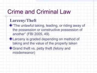 Crime and criminal law 