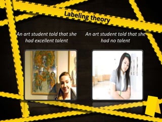 An art student told that she
had excellent talent
An art student told that she
had no talent
 