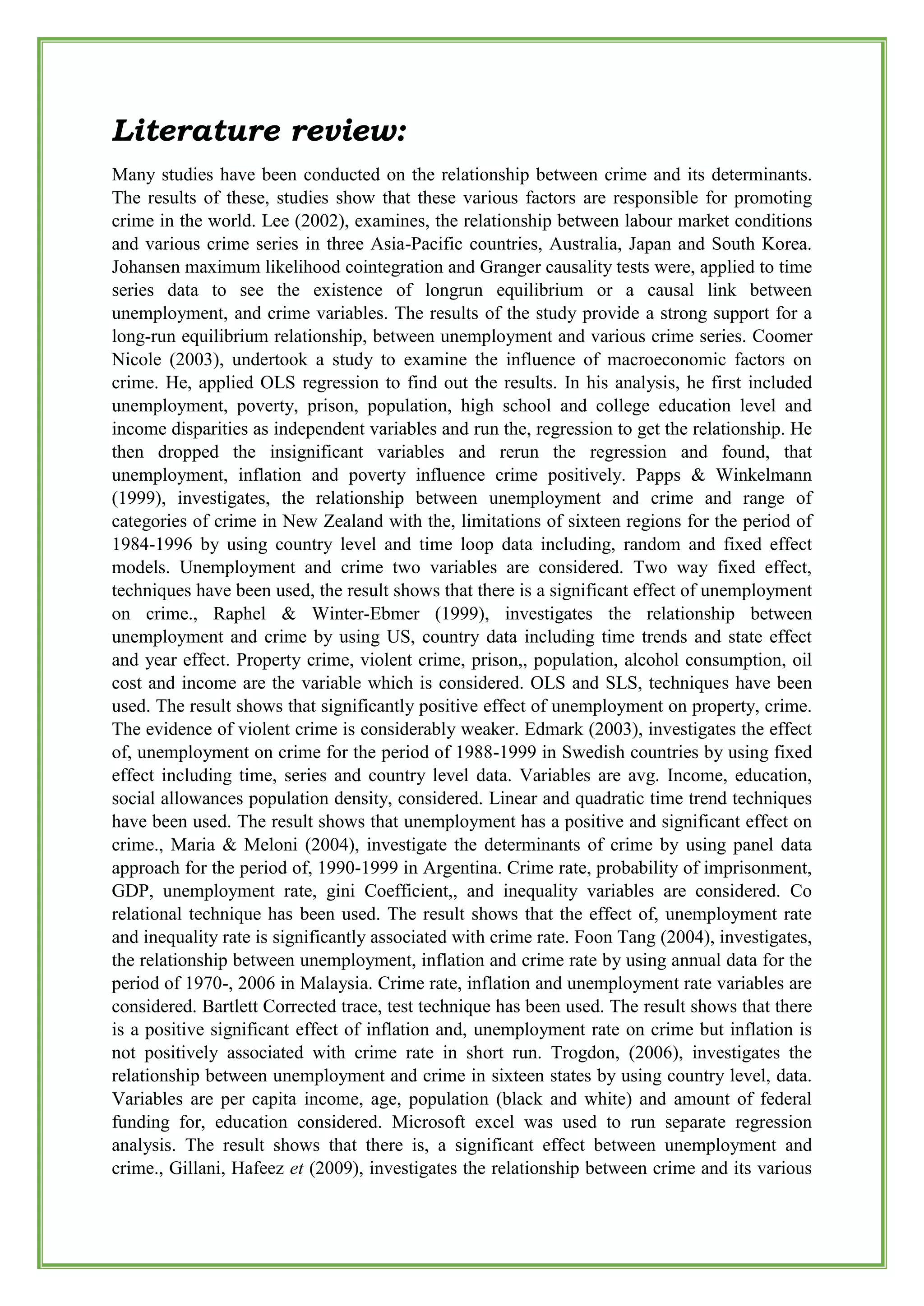 Crime and unemployment | PDF