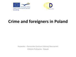 Crime and foreigners in Poland Kujawsko – Pomorskie Centrum Edukacji Nauczycieli Elżbieta Pryłowska - Nowak 