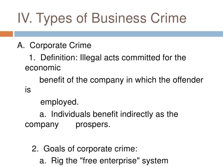 types of corporate crime