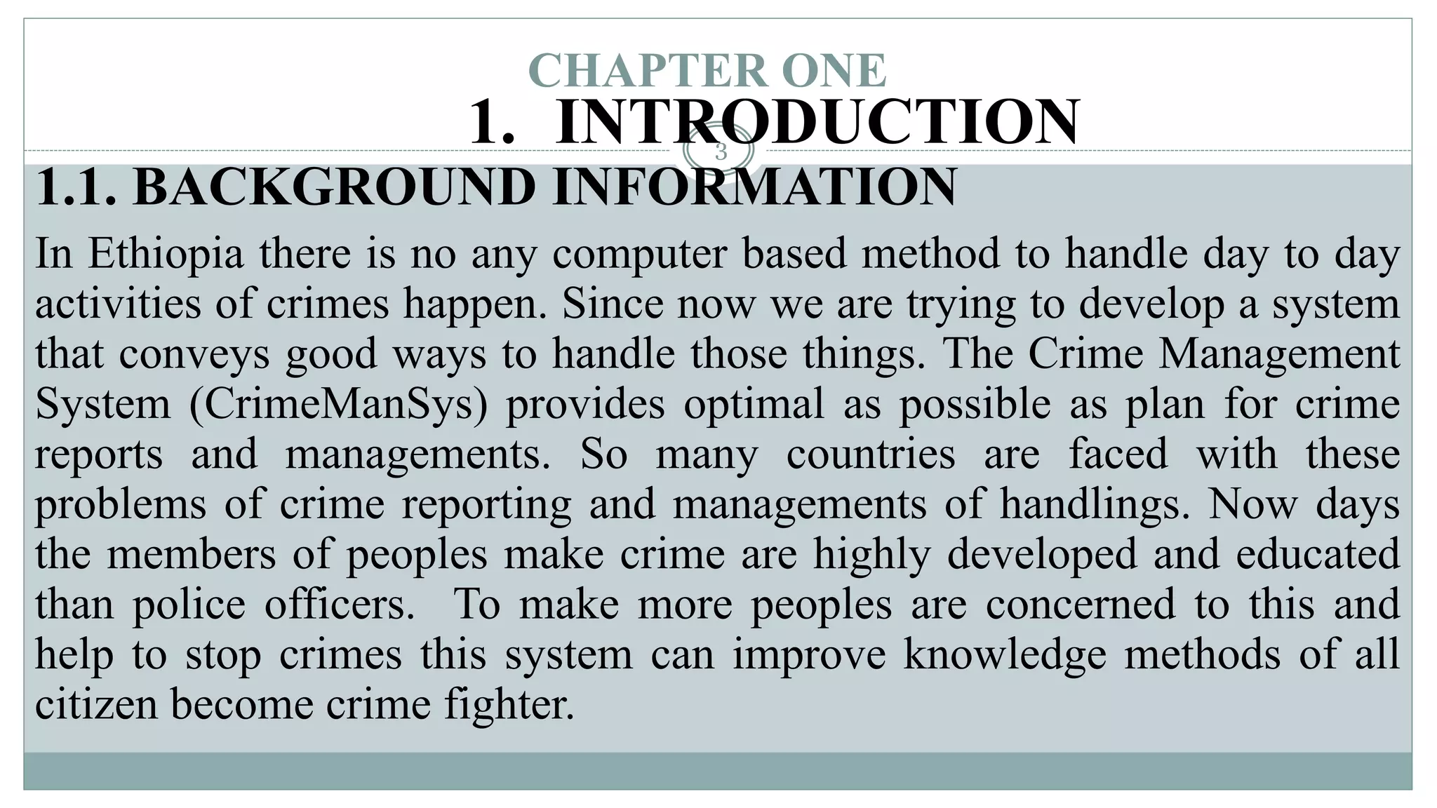 Crime Management System final year project | PPTX