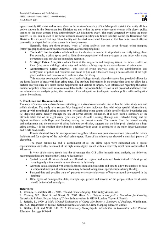 Crime mapping and analysis in the dansoman police subdivision, accra