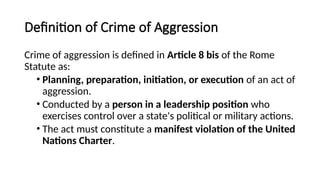 Crime of Aggression in International Law- Redefining International ...