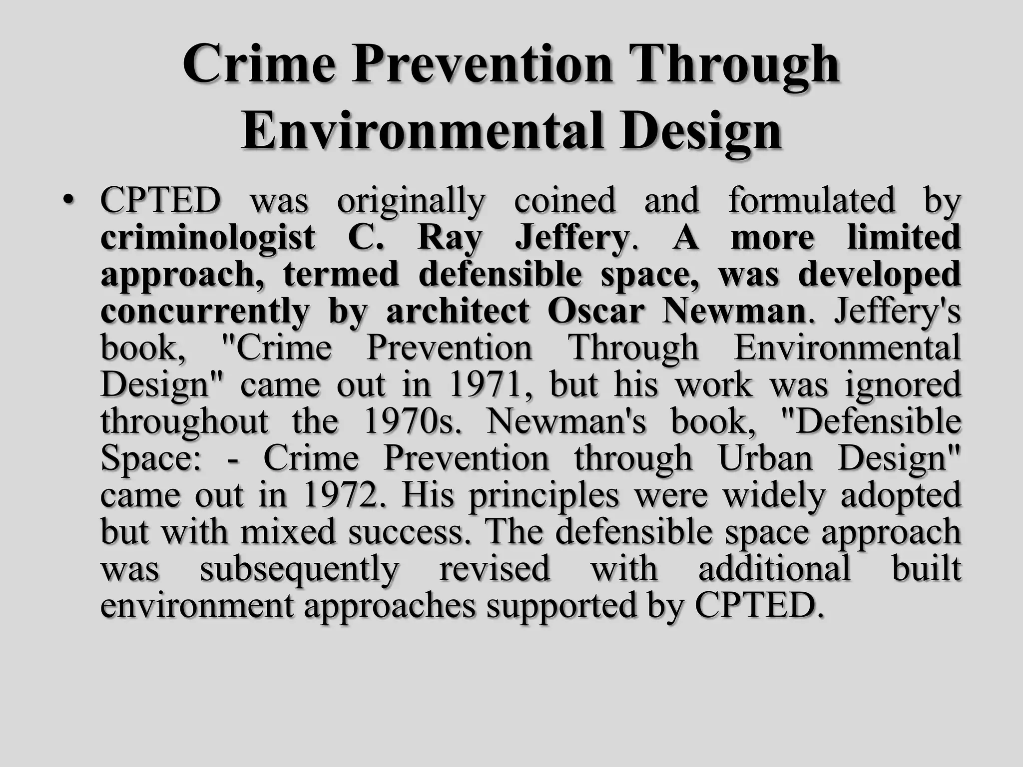 Crime prevention through environmental design I | PPTX