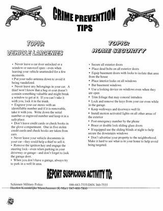 Crime Prevention Tips