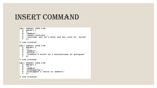 INSERT COMMAND
 