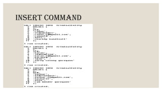 INSERT COMMAND
 