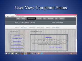 User View Complaint Status
 