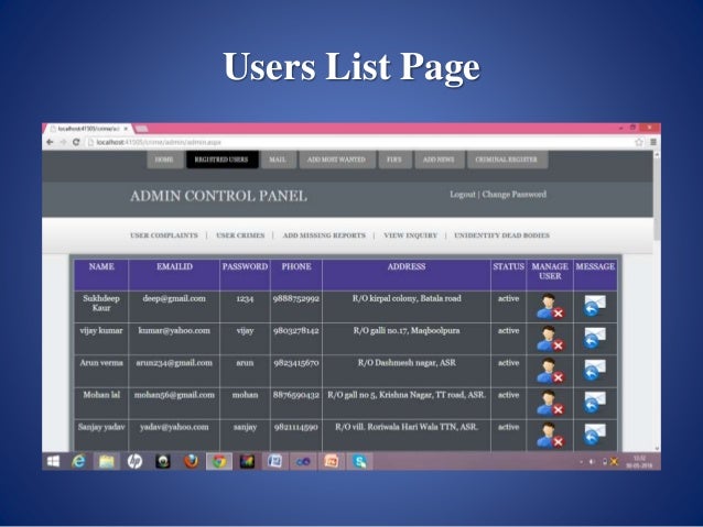 crime management system project report pdf