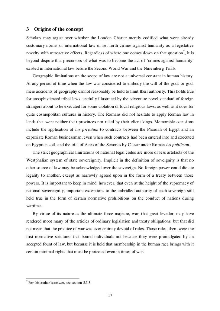 Crimes Against Humanity Emergence Of A Law Of Humanity Mag Jur Th