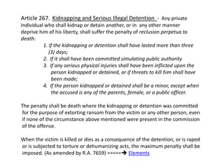 Crimes against personal liberty and security | PPTX