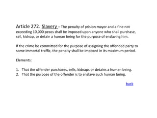 Crimes against personal liberty and security | PPTX