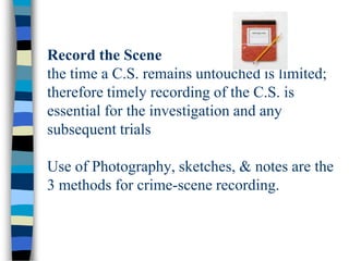 Crime Scenc Investigation Evidence Collection | PPTX