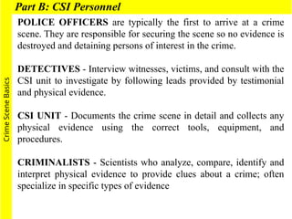 Forensics and Crime Scene Basics Lesson 1 | PPTX