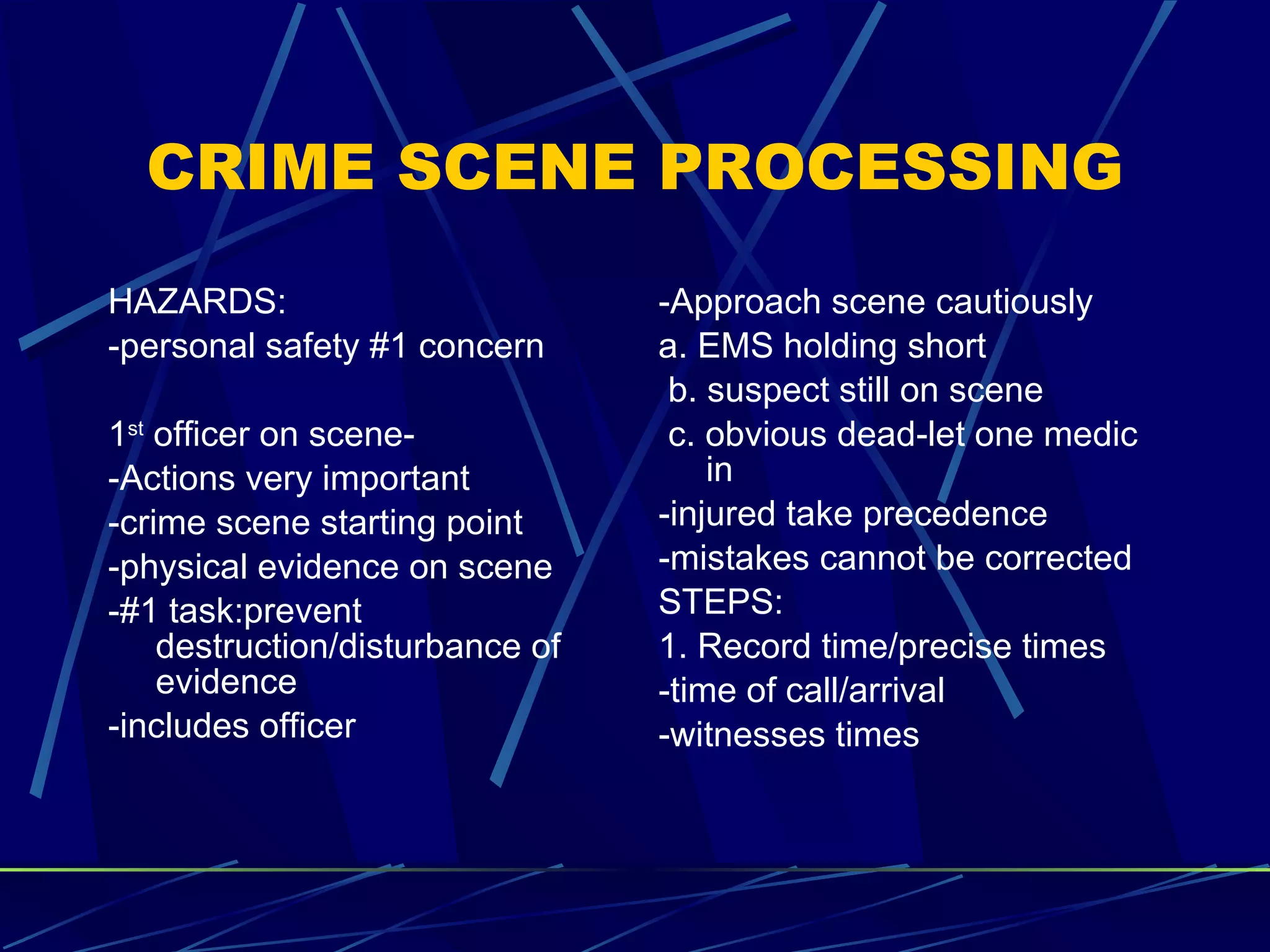 Crime Scene Processing | PPT