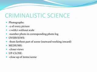 Crime Scene Processing Ol | PPTX