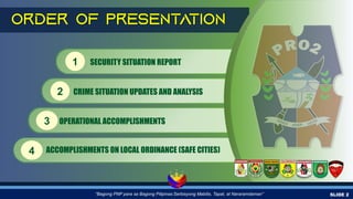 Comprehensive Crime and Security Report: PNP's Service Performance in ...