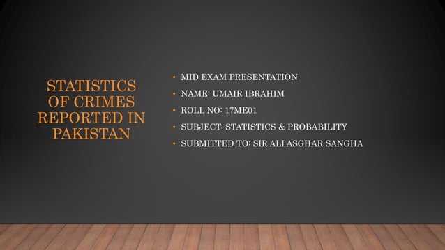 Crimes rate in pakistan | PPT