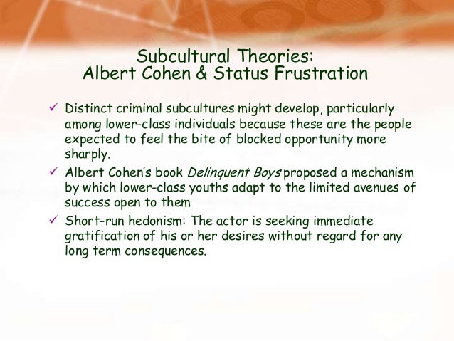 The Theories Of Crime Albert Cohen s