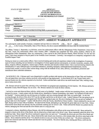 Jon Jones Criminal Complaint Arrest Warrant Affidavit