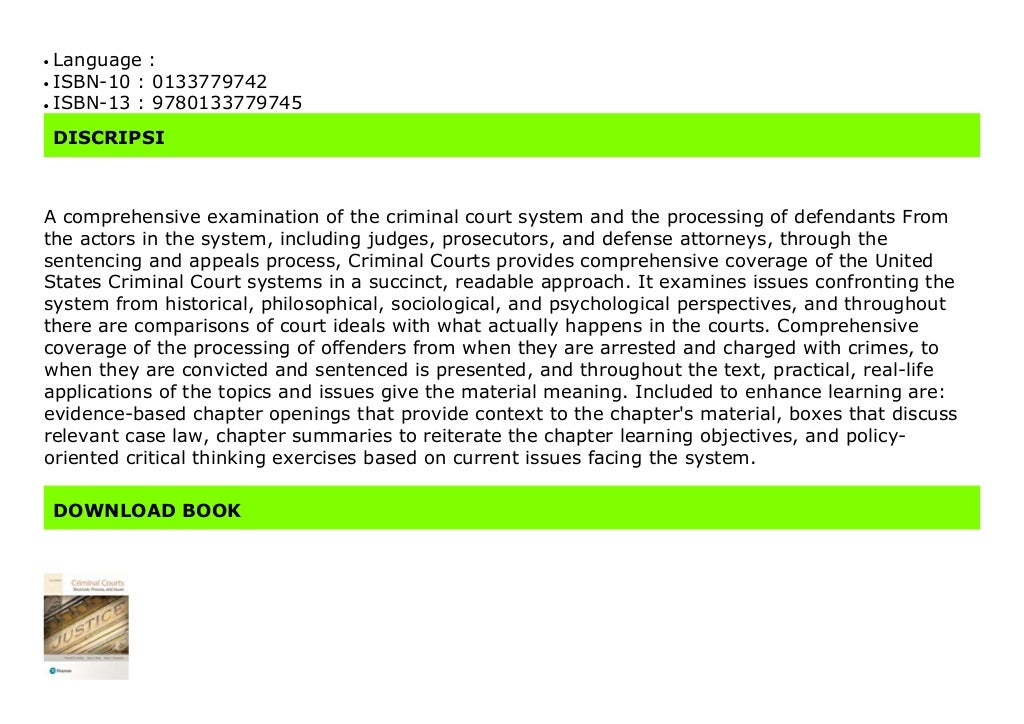  Doc Criminal Courts Structure Process And Issues