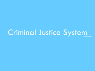 Criminal Justice System Katie Jones 
