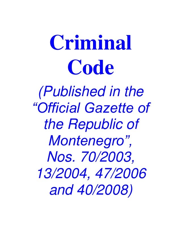 Criminal code