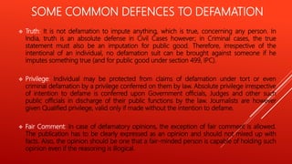 Criminal defamation