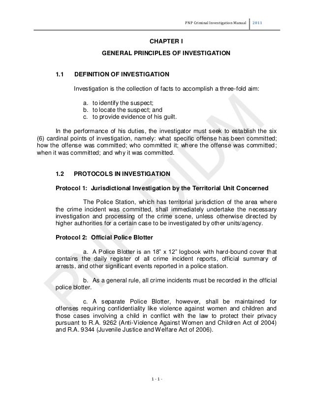 sample investigation reports