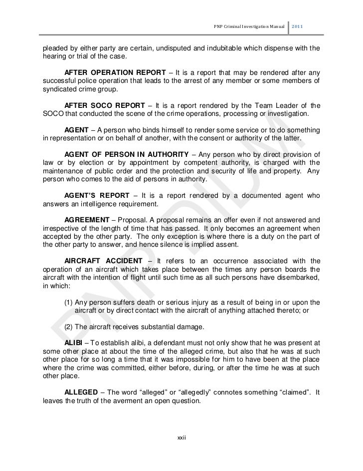 philippine national police criminal investigation manual pnp incident report