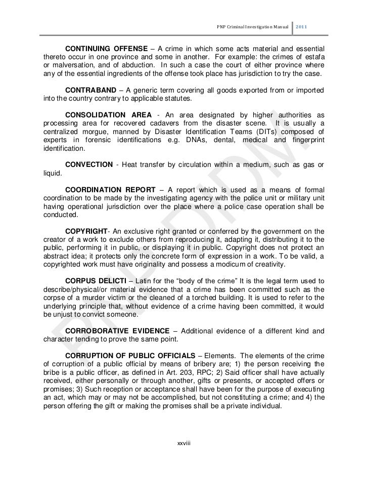 philippine national police criminal investigation manual pnp incident report