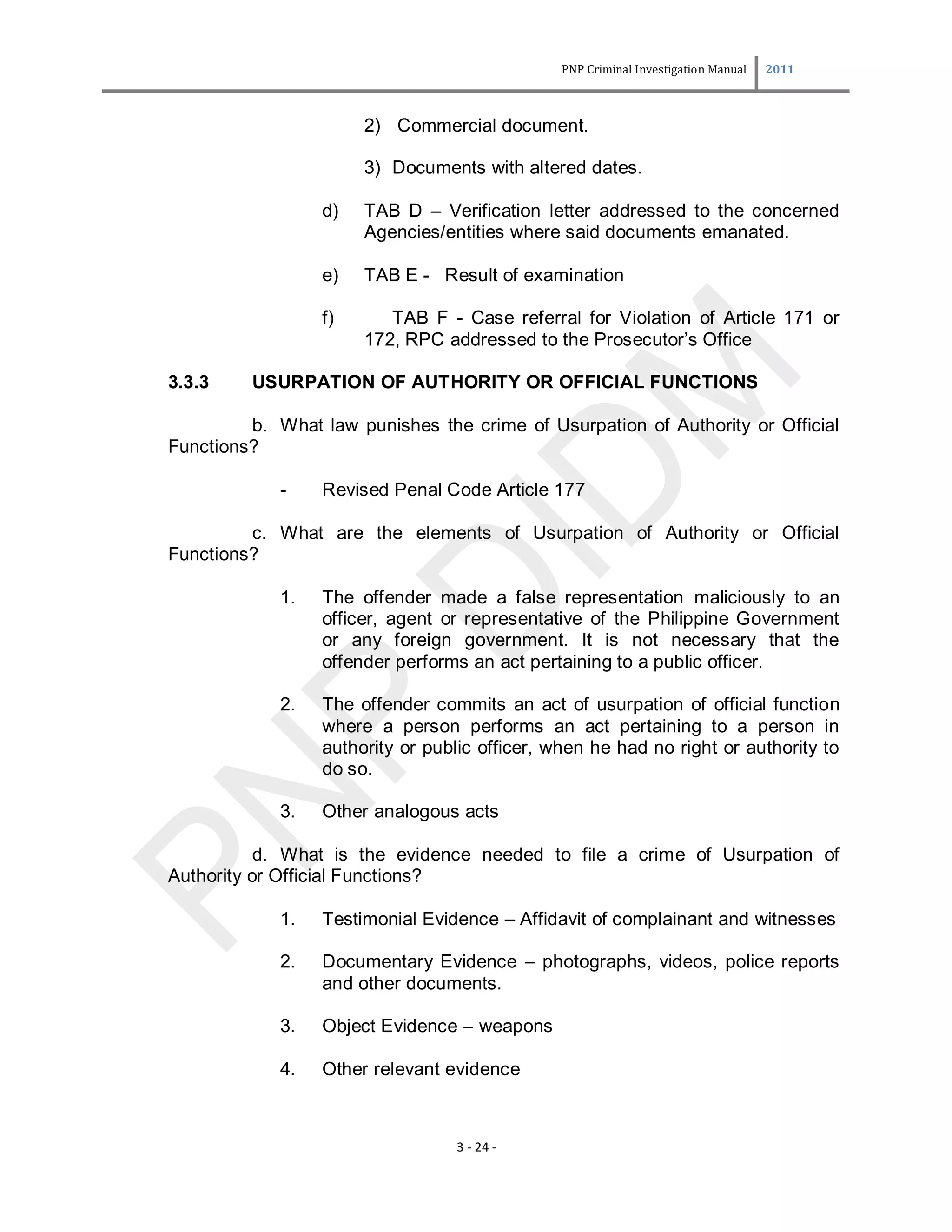 Criminal investigation manual | PDF