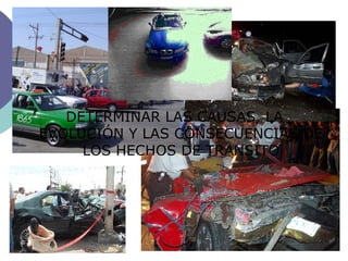 DETERMINAR LAS CAUSAS, LA EVOLUCIÓN Y LAS CONSECUENCIAS DE LOS HECHOS DE TRANSITO 