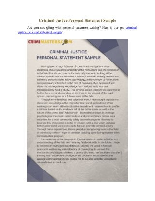 criminology and forensics personal statement