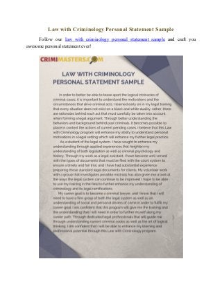 criminology course personal statement examples