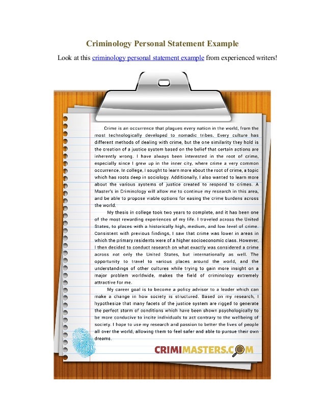 masters in criminal justice personal statement examples