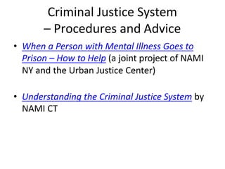 Mental Illness and the Criminal Justice System | PDF