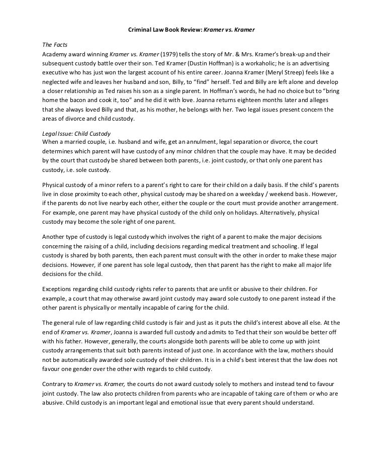 Kramer vs kramer essay example 08 picture