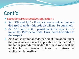 Comprehensive Overview of Criminal Law Principles and Ethiopian Legal ...