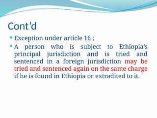 Comprehensive Overview of Criminal Law Principles and Ethiopian Legal ...