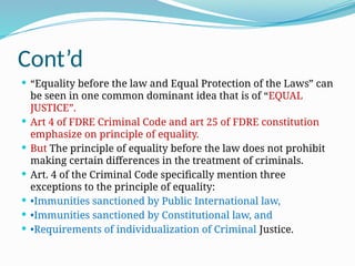 Comprehensive Overview of Criminal Law Principles and Ethiopian Legal ...