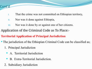 Comprehensive Overview of Criminal Law Principles and Ethiopian Legal ...