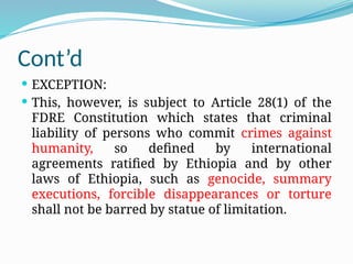 Comprehensive Overview of Criminal Law Principles and Ethiopian Legal ...
