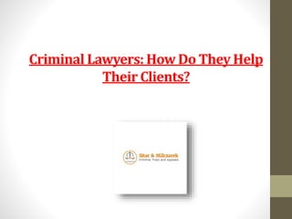 Criminal Lawyers: How Do They Help
Their Clients?
 
